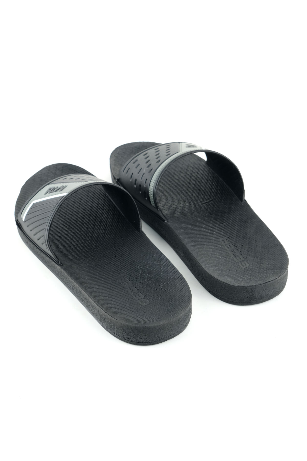 Gezer Gezer Siyah Erkek Yazlık PU Taban Suni Deri Islak Zemine Uygun Ev Bahçe Havuz Plaj Terlik Sandalet & Terlik | Flo Siyah - 5. görsel