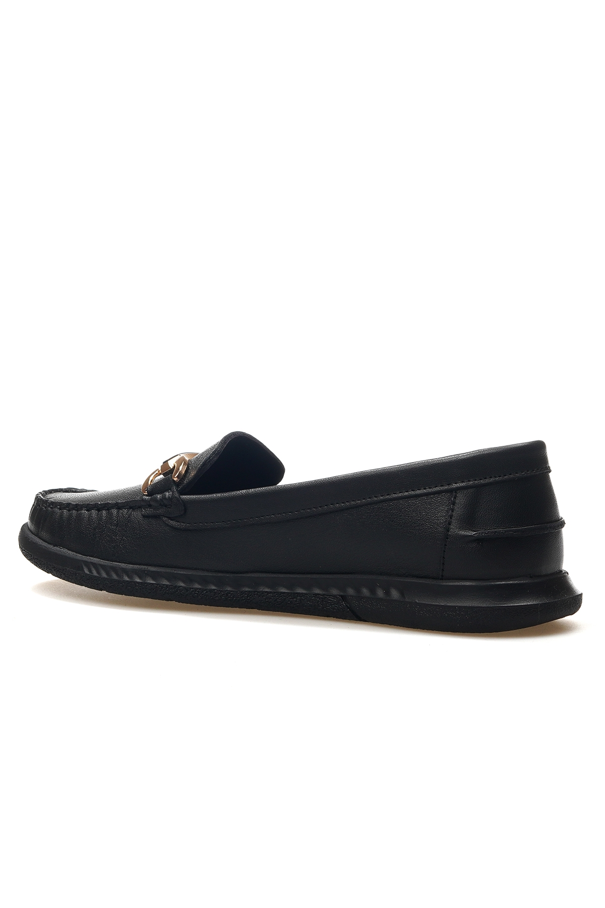 Kadın Hakiki Deri Toka Detaylı Günlük Babet 25y 25484103y Z Siyah - Görsel 4