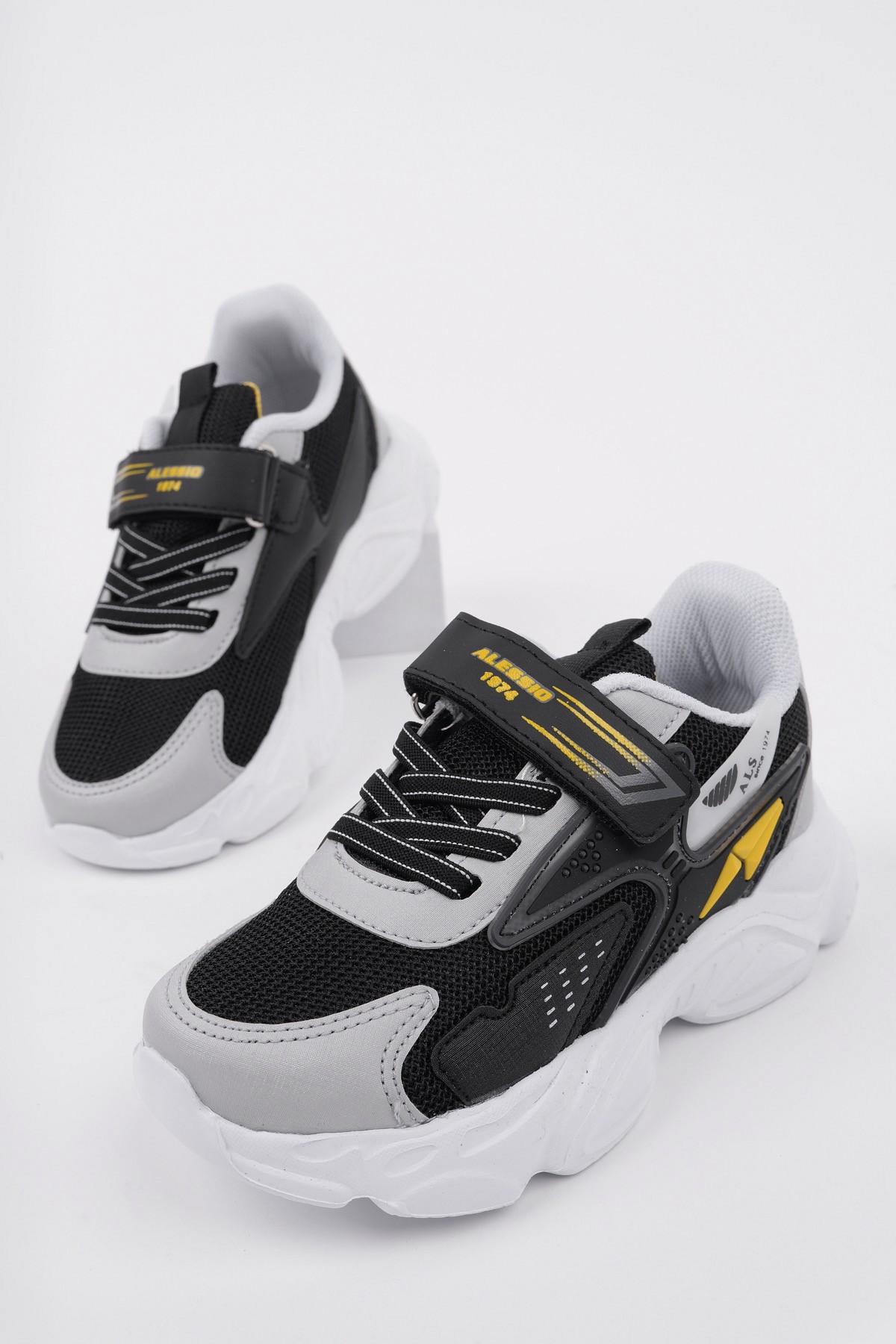 PANTER Kalın Taban Cırtlı ve Bağcıklı Unisex Çocuk Sneaker Spor Ayakkabı - Görsel 5