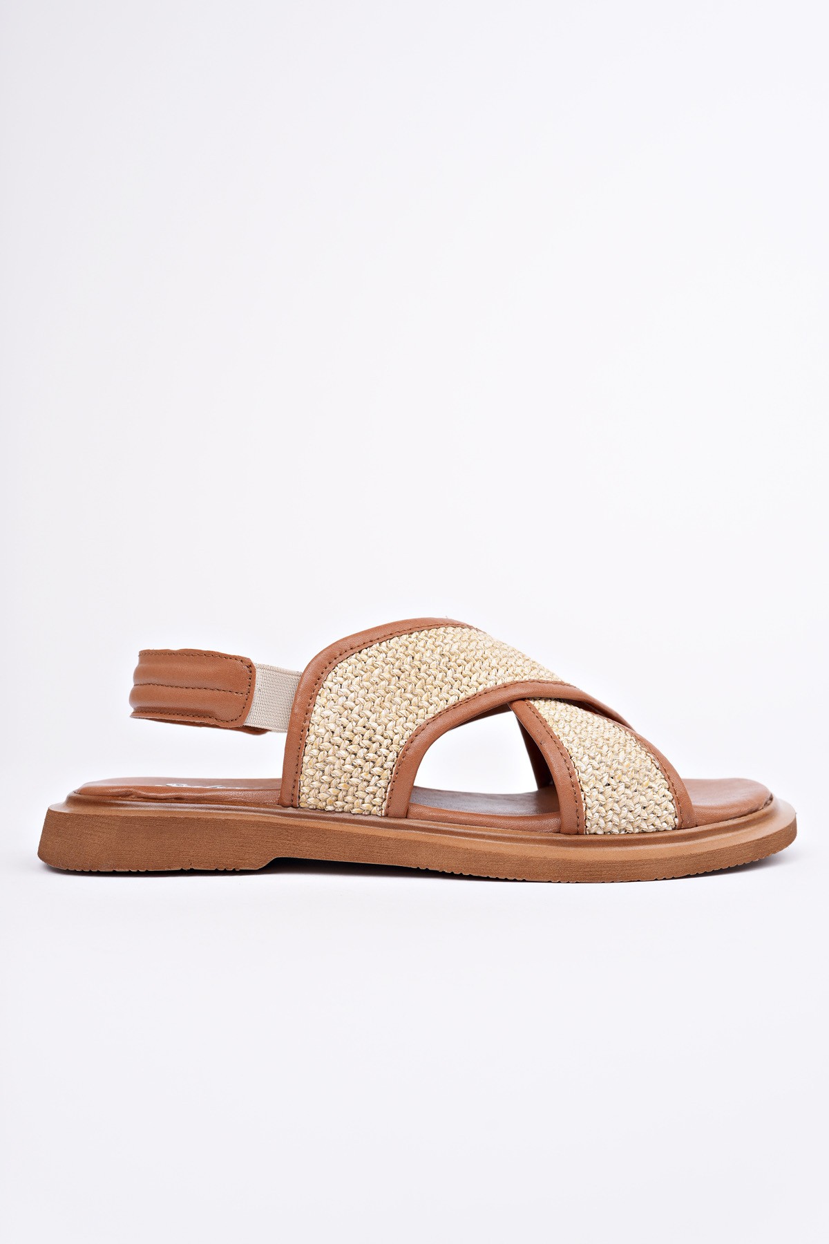 ELİSHA Lastikli Kadın Günlük Hasır Sandalet - Görsel 7