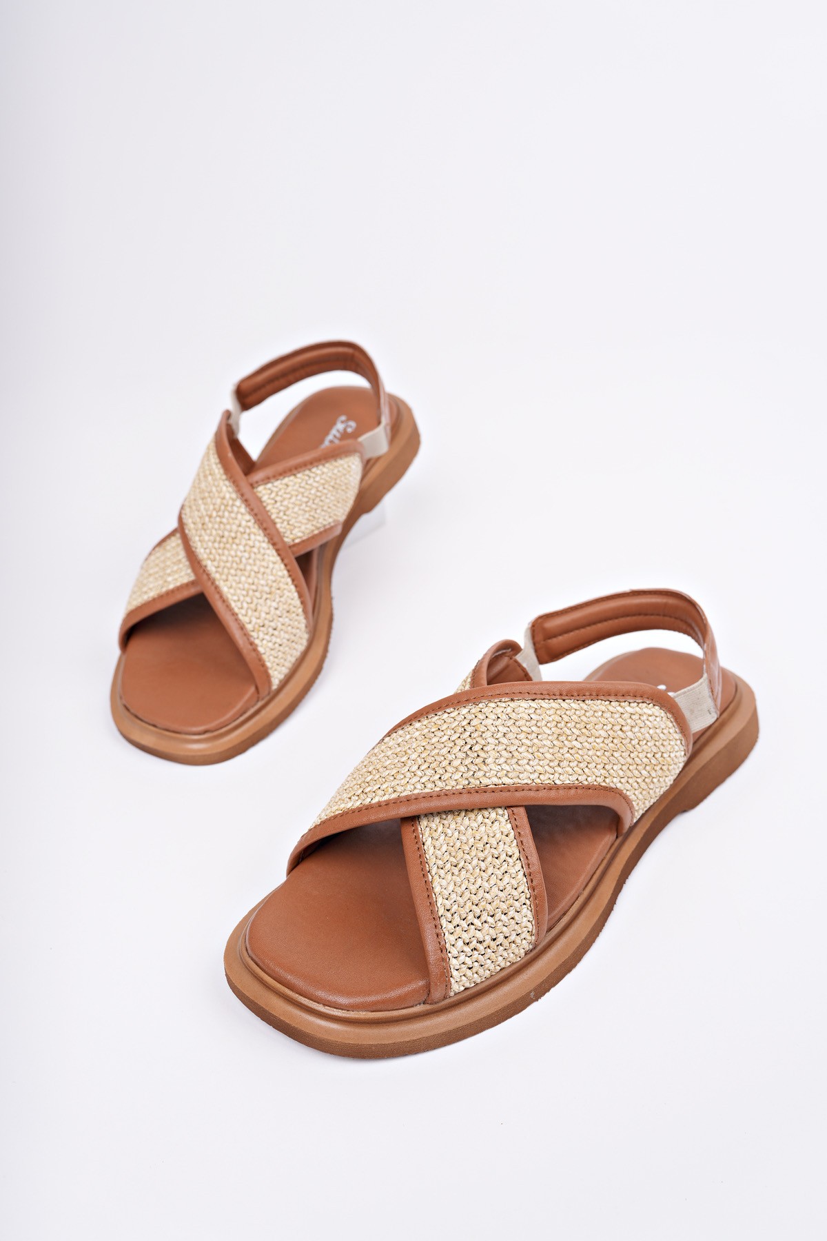 ELİSHA Lastikli Kadın Günlük Hasır Sandalet - Görsel 8