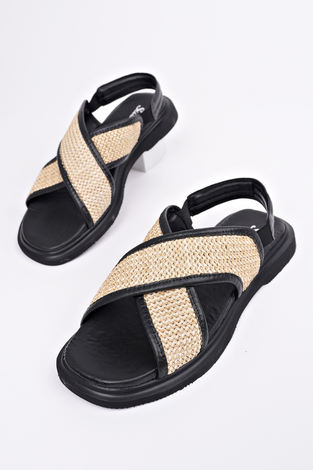 ELİSHA Lastikli Kadın Günlük Hasır Sandalet - Görsel 8