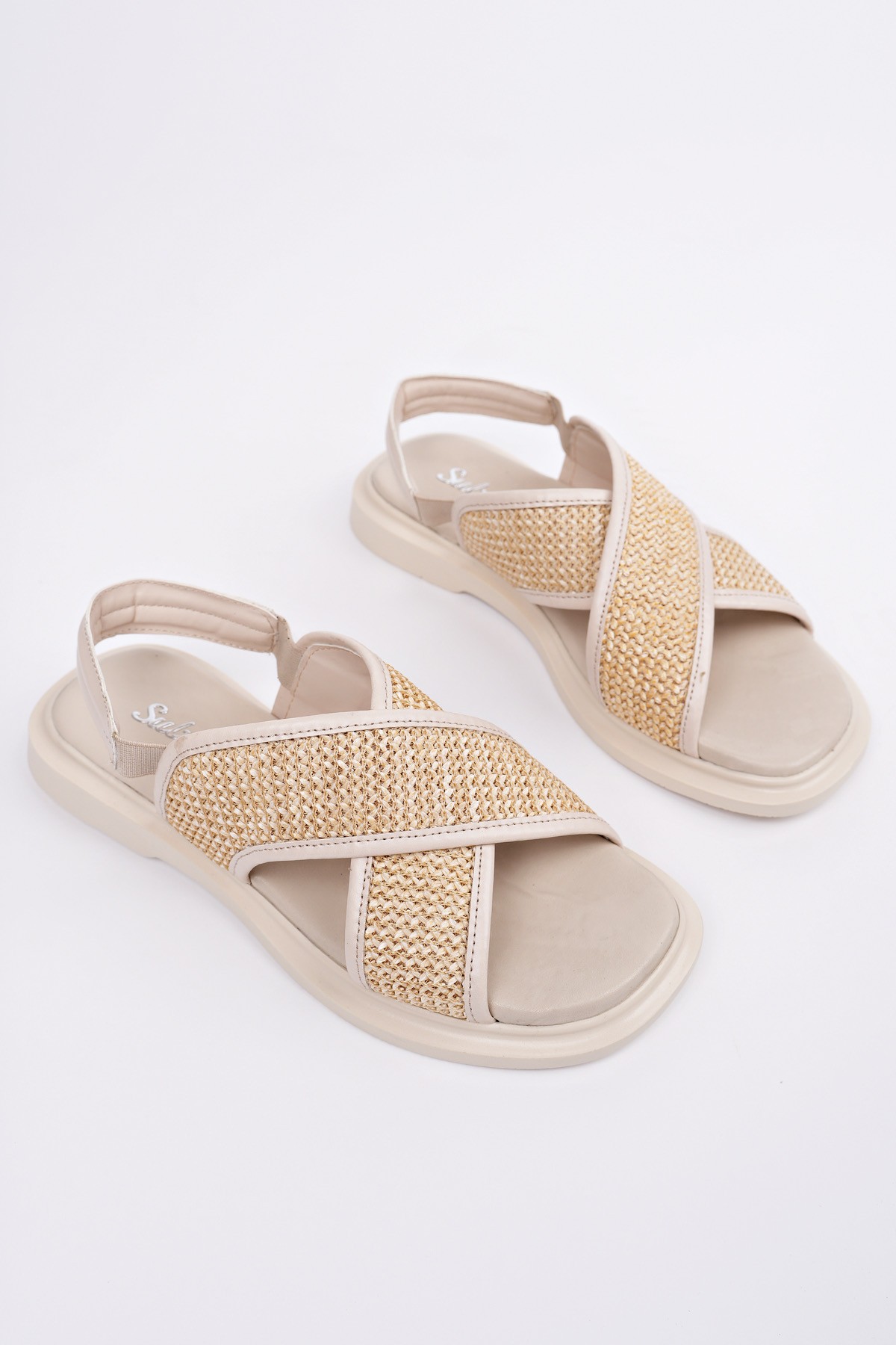 ELİSHA Lastikli Kadın Günlük Hasır Sandalet - Görsel 9