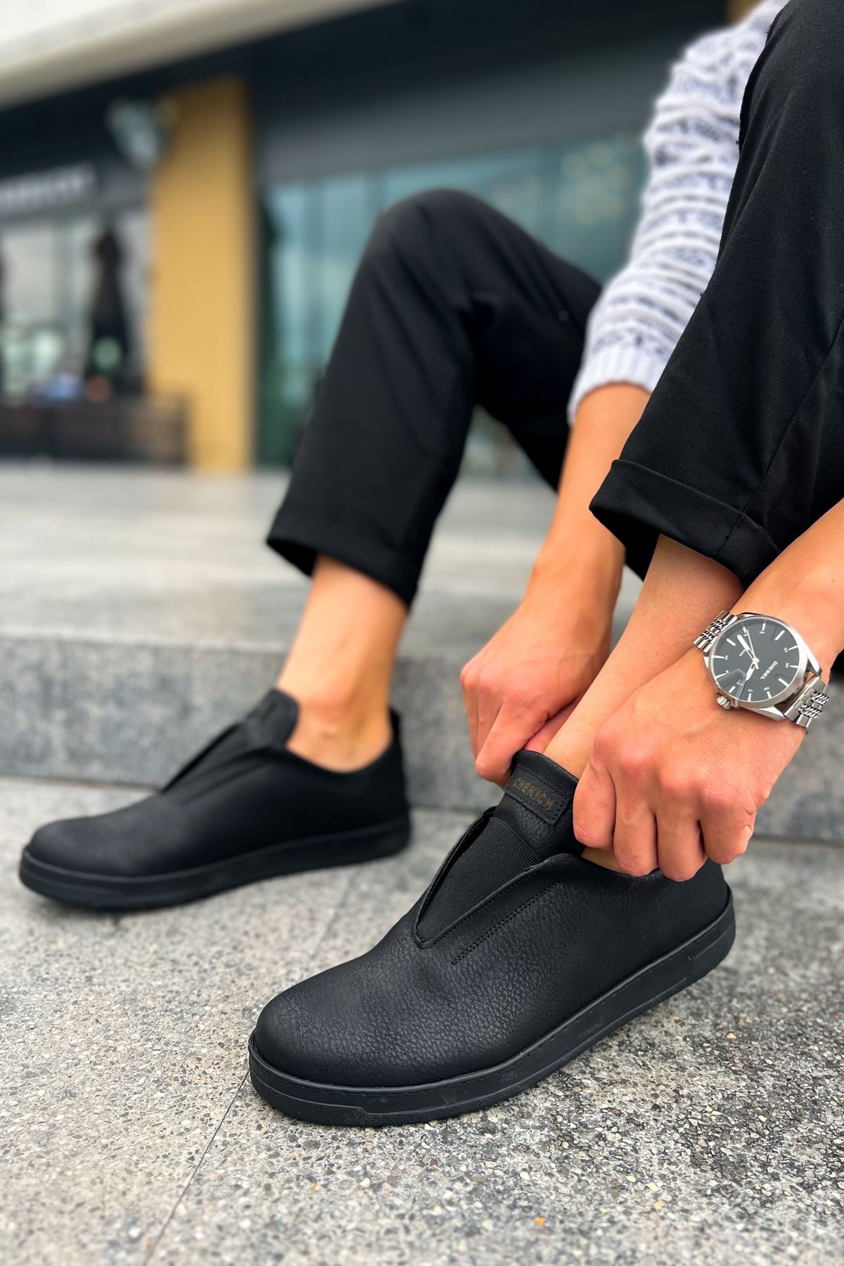 Düz Erkek Günlük Ayakkabı Siyah - Görsel 5