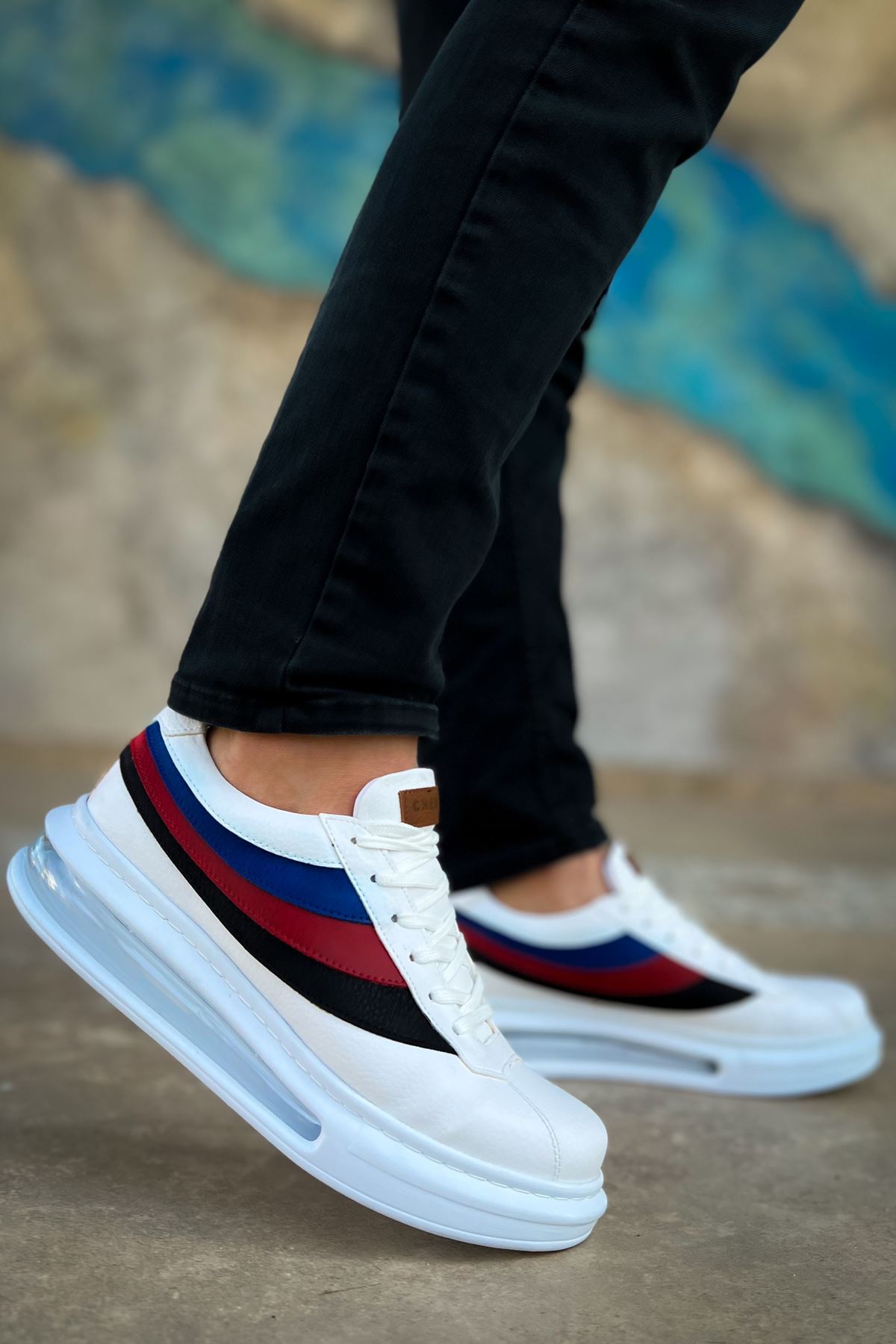 Bağcıklı Balon Taban Erkek Günlük Ayakkabı Beyaz - Görsel 2