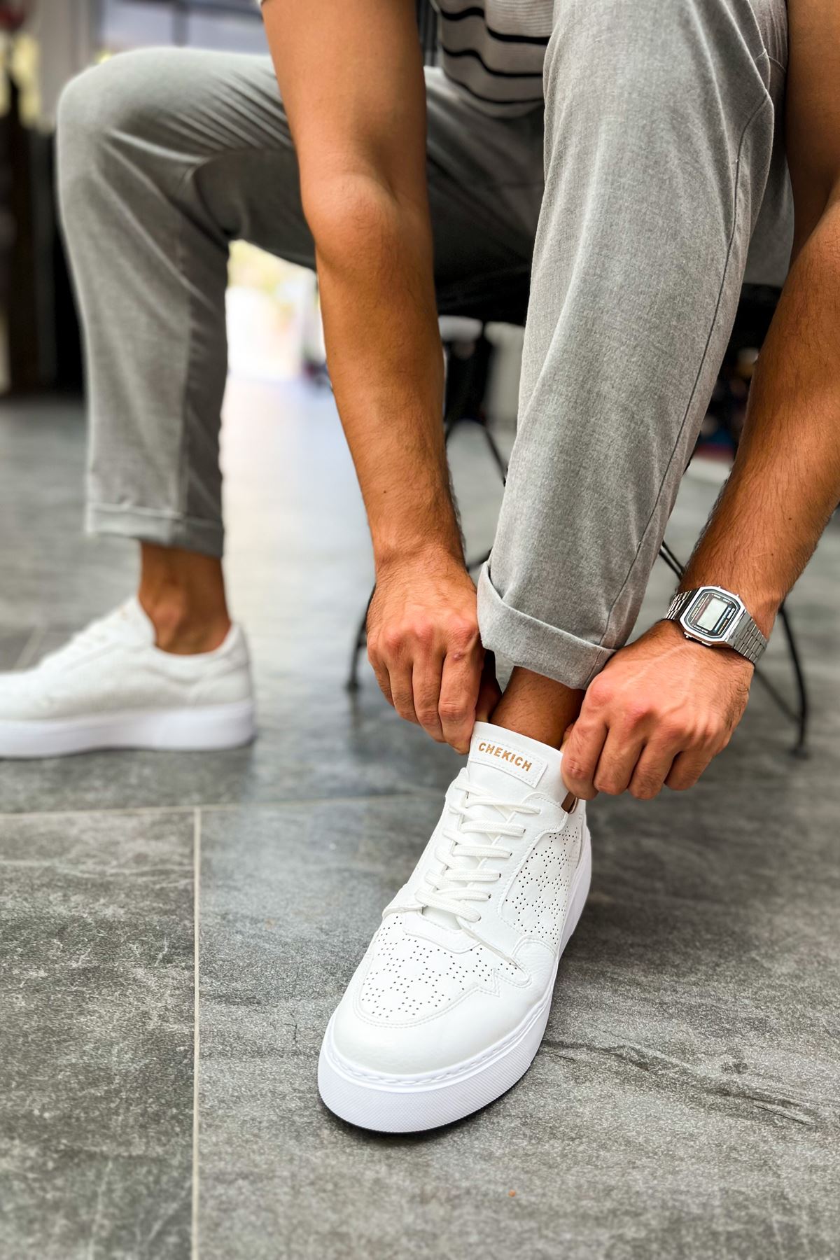 Oxford Bağcıklı Erkek Günlük Ayakkabı Beyaz - Görsel 2