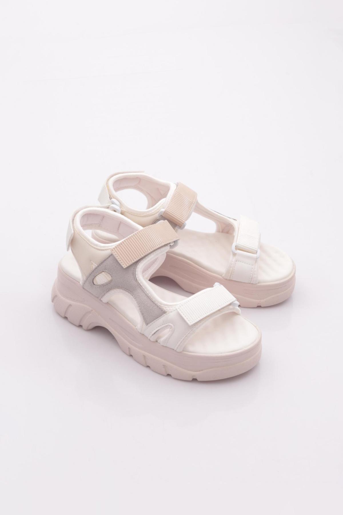 4740-22Y Kadin Kalin Taban Cirtli Sandalet - Görsel 3