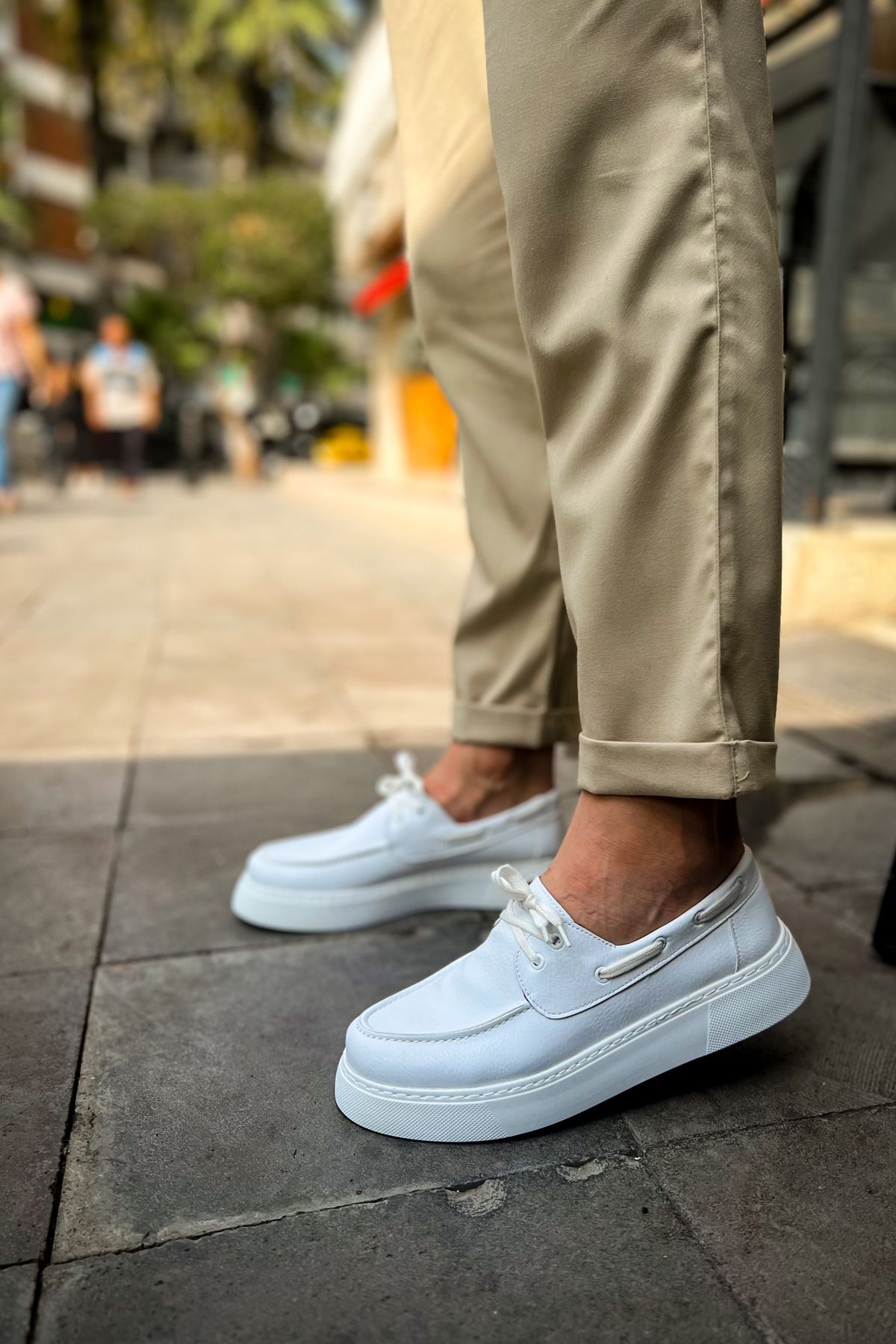 Bağcıklı Erkek Günlük Ayakkabı Beyaz - Görsel 4