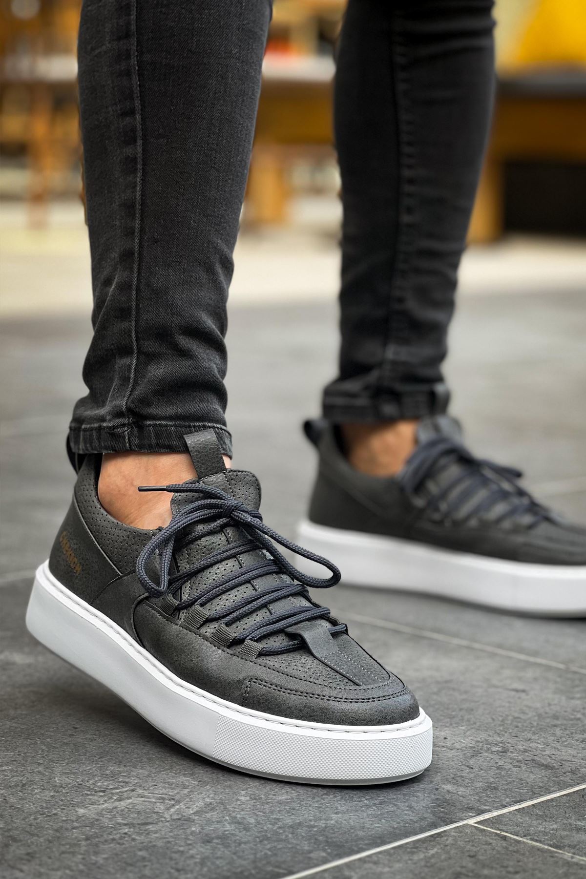 Bağcık Detaylı Erkek Günlük Ayakkabı Antrasit - Görsel 3