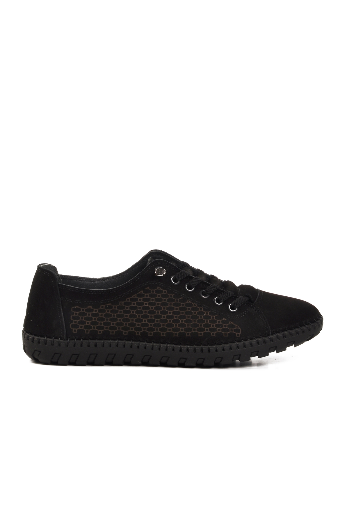 Siyah Nubuk Hakiki Deri Erkek Casual Ayakkabı A-255 M - Görsel 2