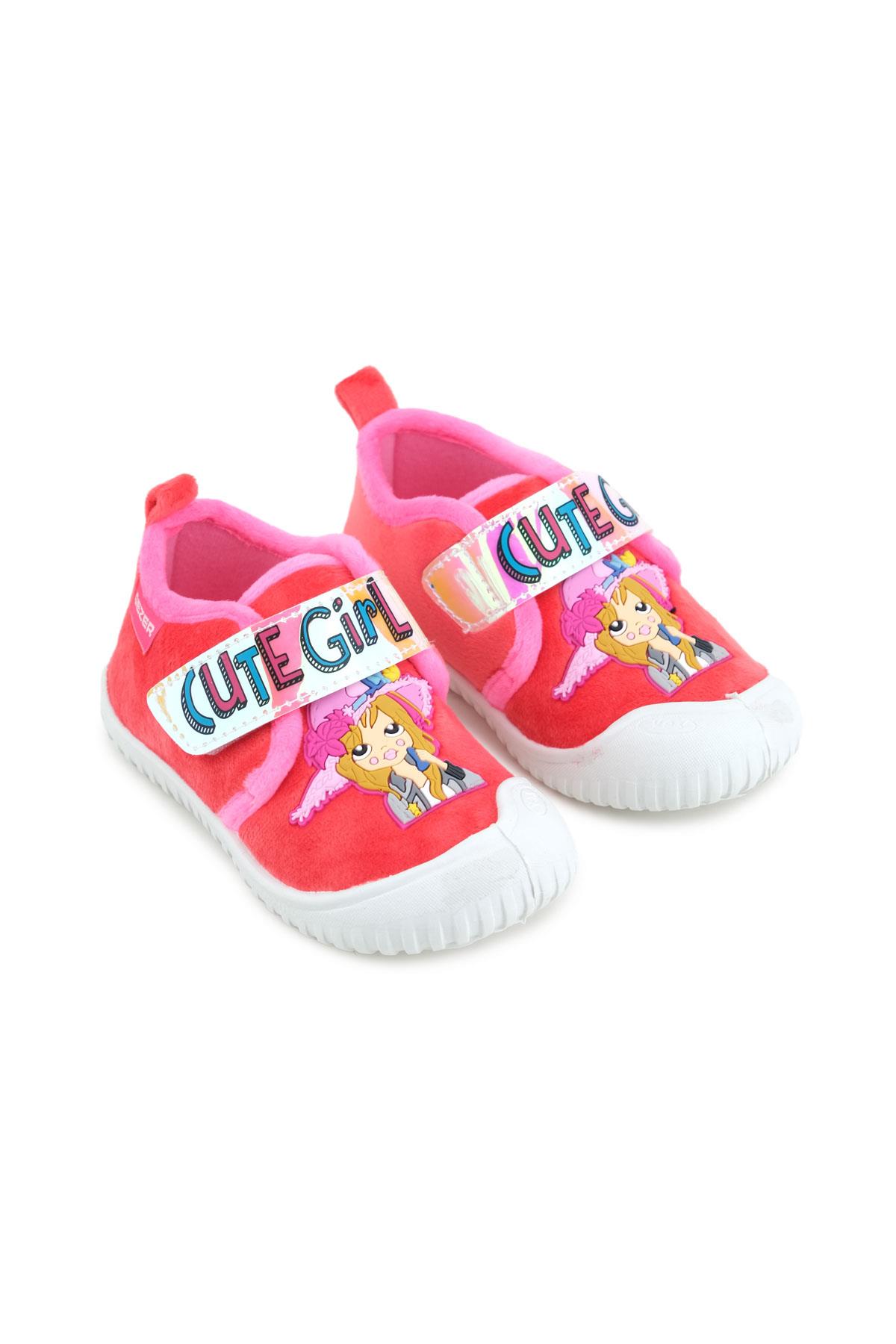 03377 Kız Çocuk Günlük Cırtlı Panduf Kreş Ayakkabı - Görsel 2