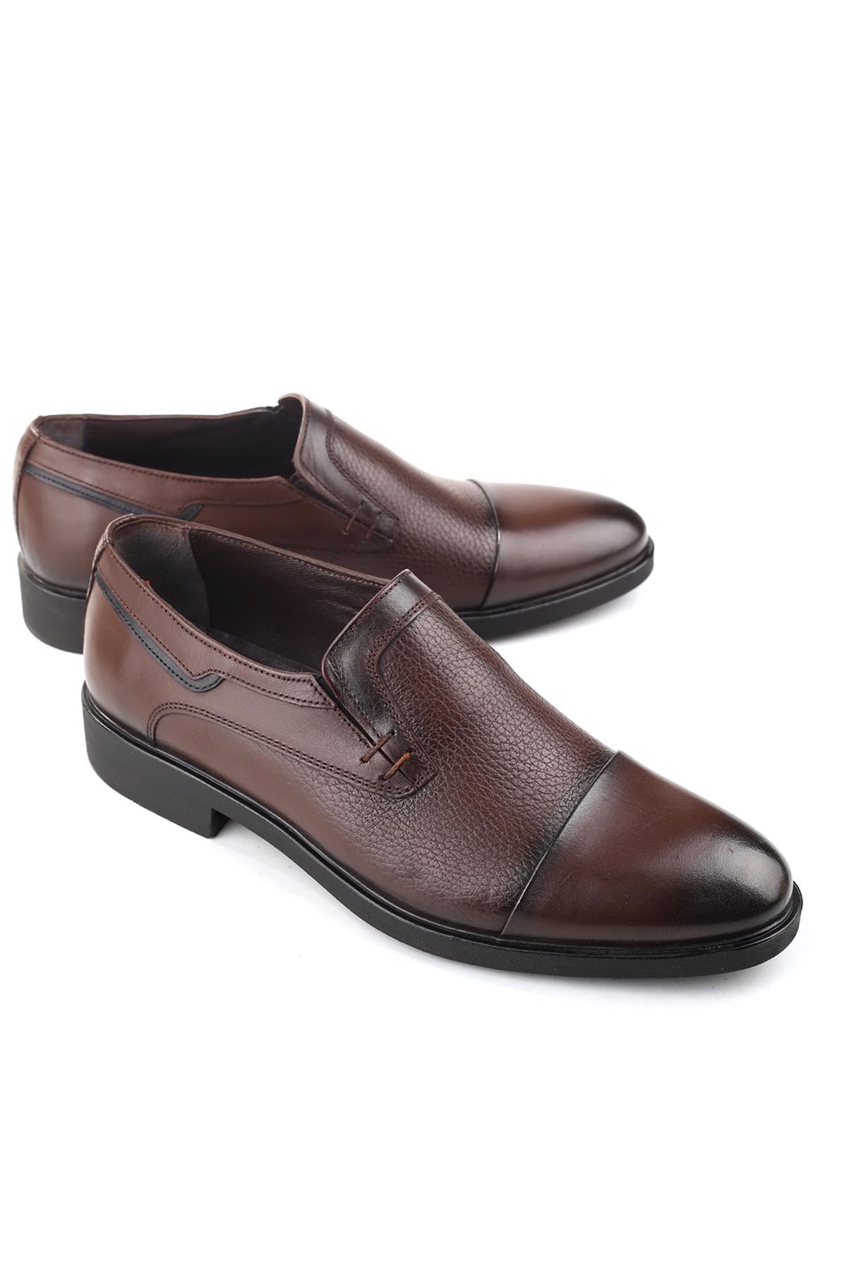 098 Hakiki Deri Bağcıksız Klasik Erkek Ayakkabı - Görsel 5