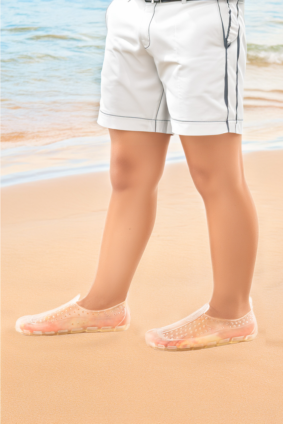 Elin Günlük Deniz Havuz Erkek Çocuk Plaj Ayakkabısı Şeffaf - Görsel 3