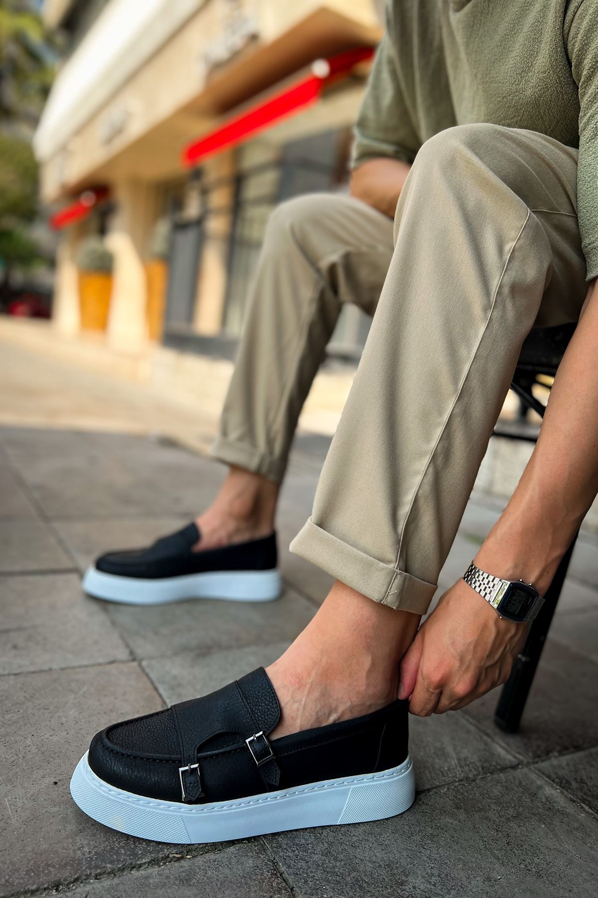 Düz Toka Detaylı Erkek Günlük Ayakkabı Siyah - Görsel 3