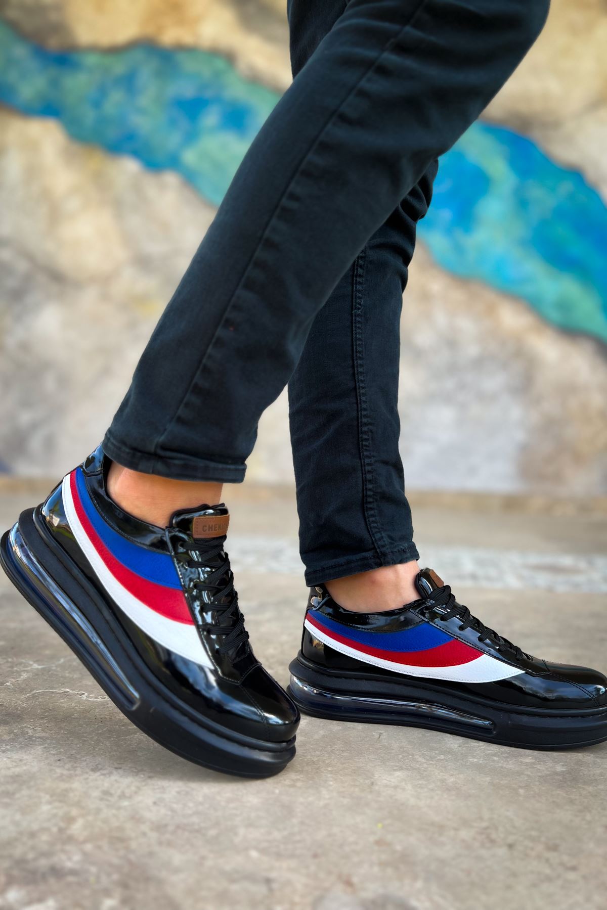 Bağcıklı Balon Taban Erkek Günlük Ayakkabı Siyah - Görsel 3