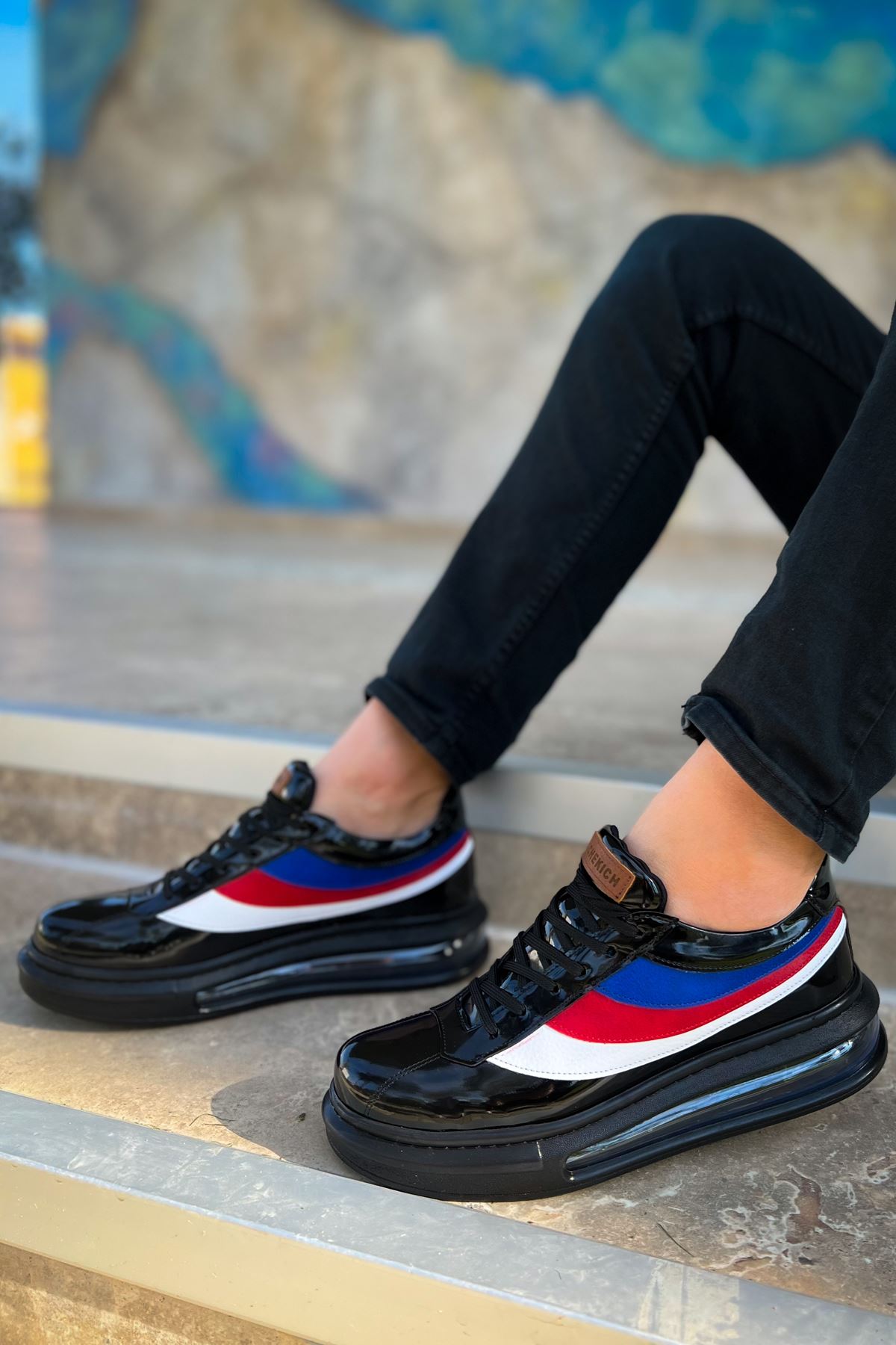 Bağcıklı Balon Taban Erkek Günlük Ayakkabı Siyah - Görsel 5