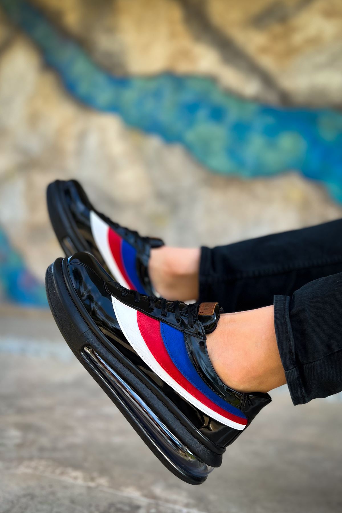 Bağcıklı Balon Taban Erkek Günlük Ayakkabı Siyah - Görsel 6