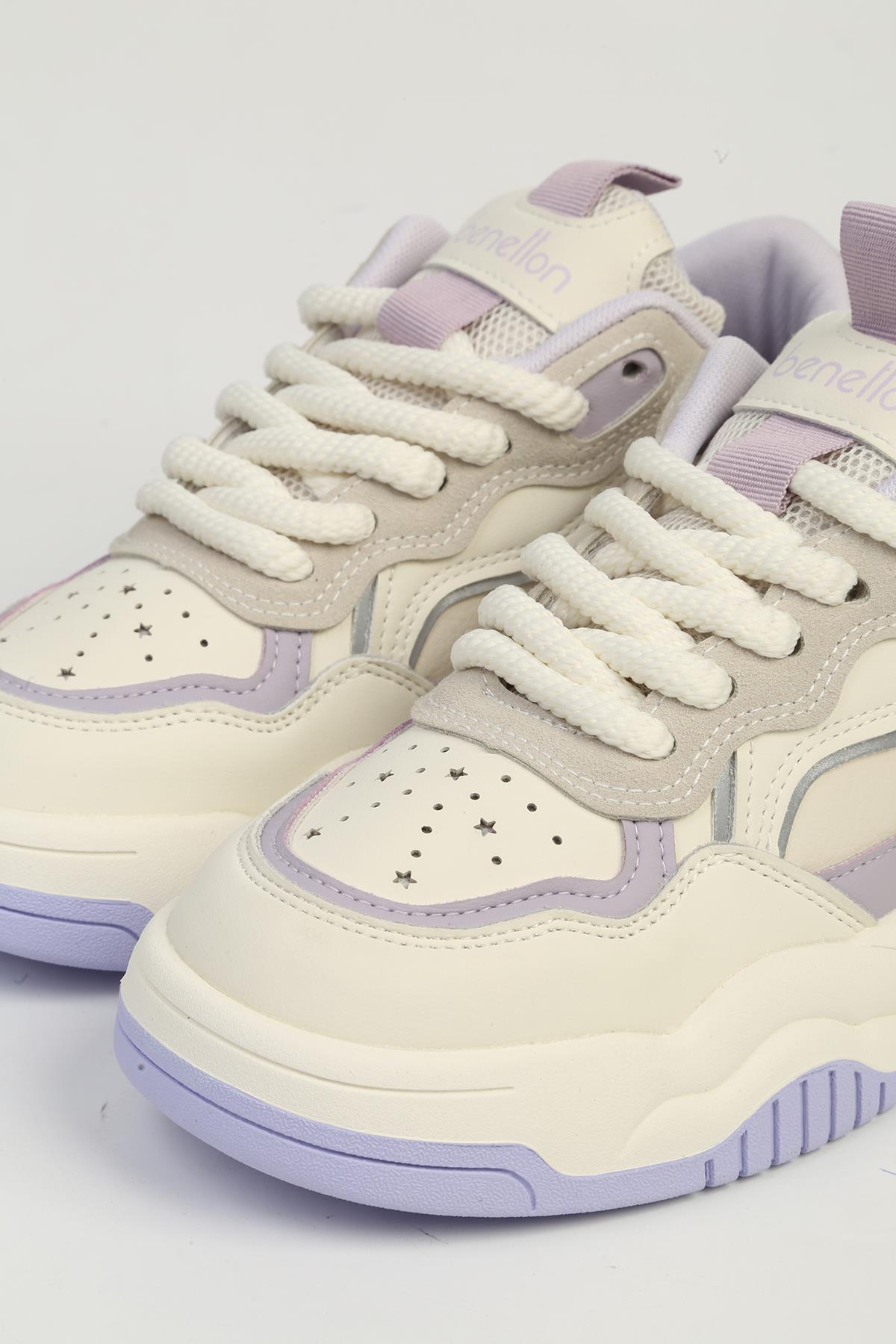Beyaz Lila Kadın Spor Ayakkabı İTHAL BNI-11571 - Görsel 3