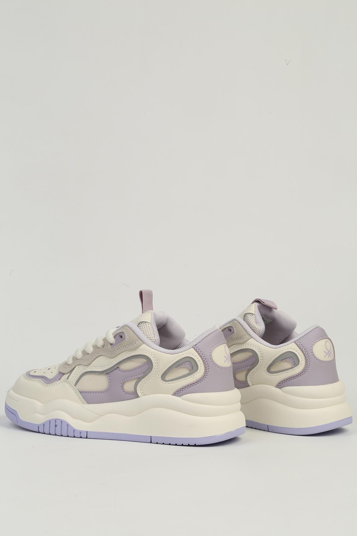 Beyaz Lila Kadın Spor Ayakkabı İTHAL BNI-11571 - Görsel 5