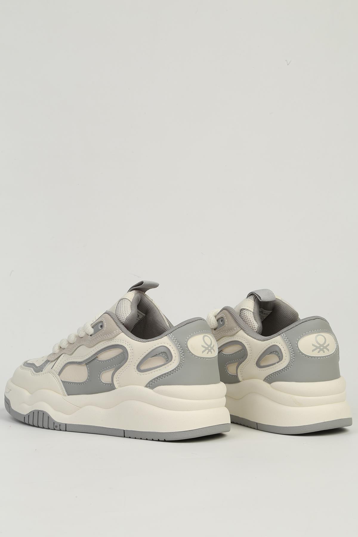 Beyaz Gri Kadın Spor Ayakkabı İTHAL BNI-11571 - Görsel 5