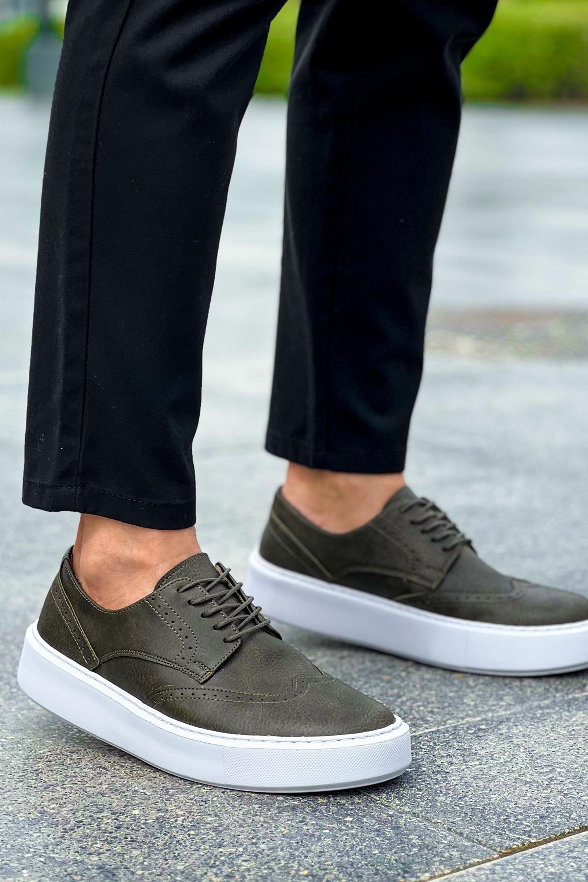 Bağcıklı Erkek Günlük Ayakkabı Haki - Görsel 2