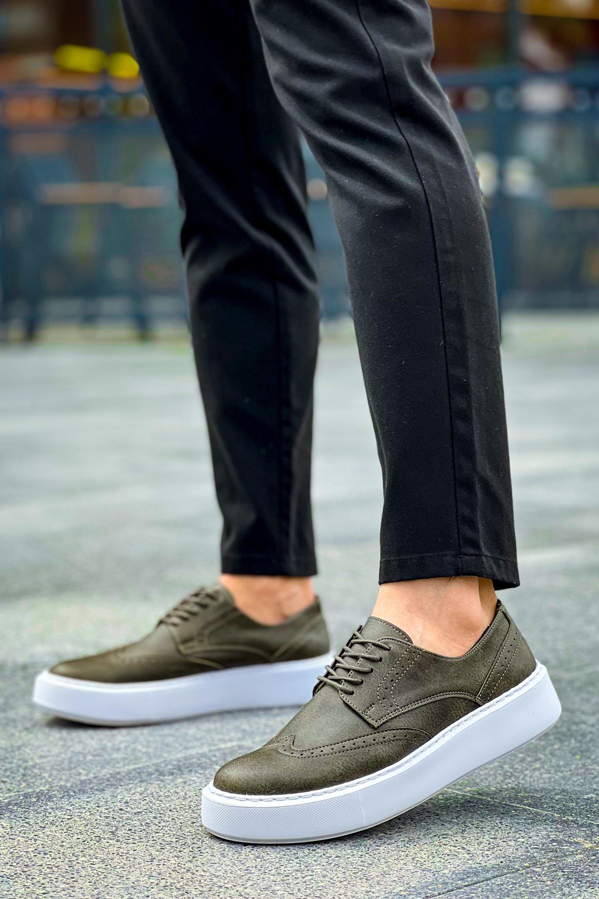 Bağcıklı Erkek Günlük Ayakkabı Haki - Görsel 3