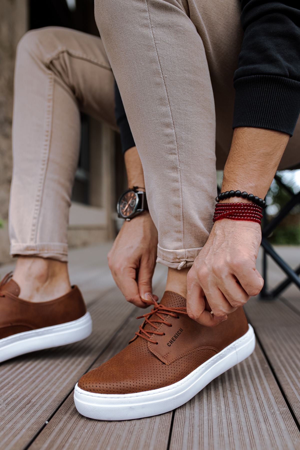 Bağcıklı Erkek Günlük Ayakkabı Taba - Görsel 6