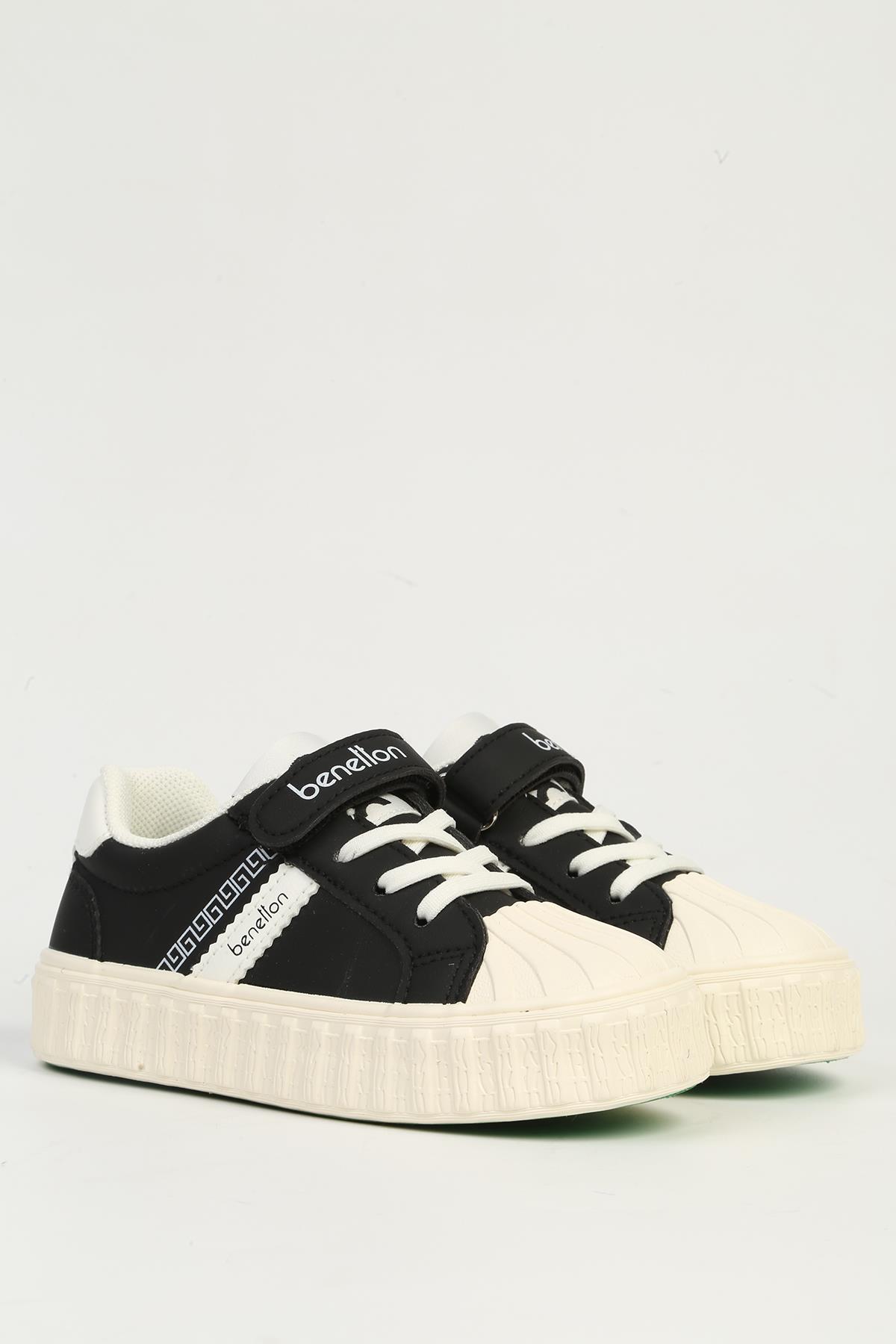 Siyah Beyaz Çocuk Spor Ayakkabı BNI-11558 - Görsel 3