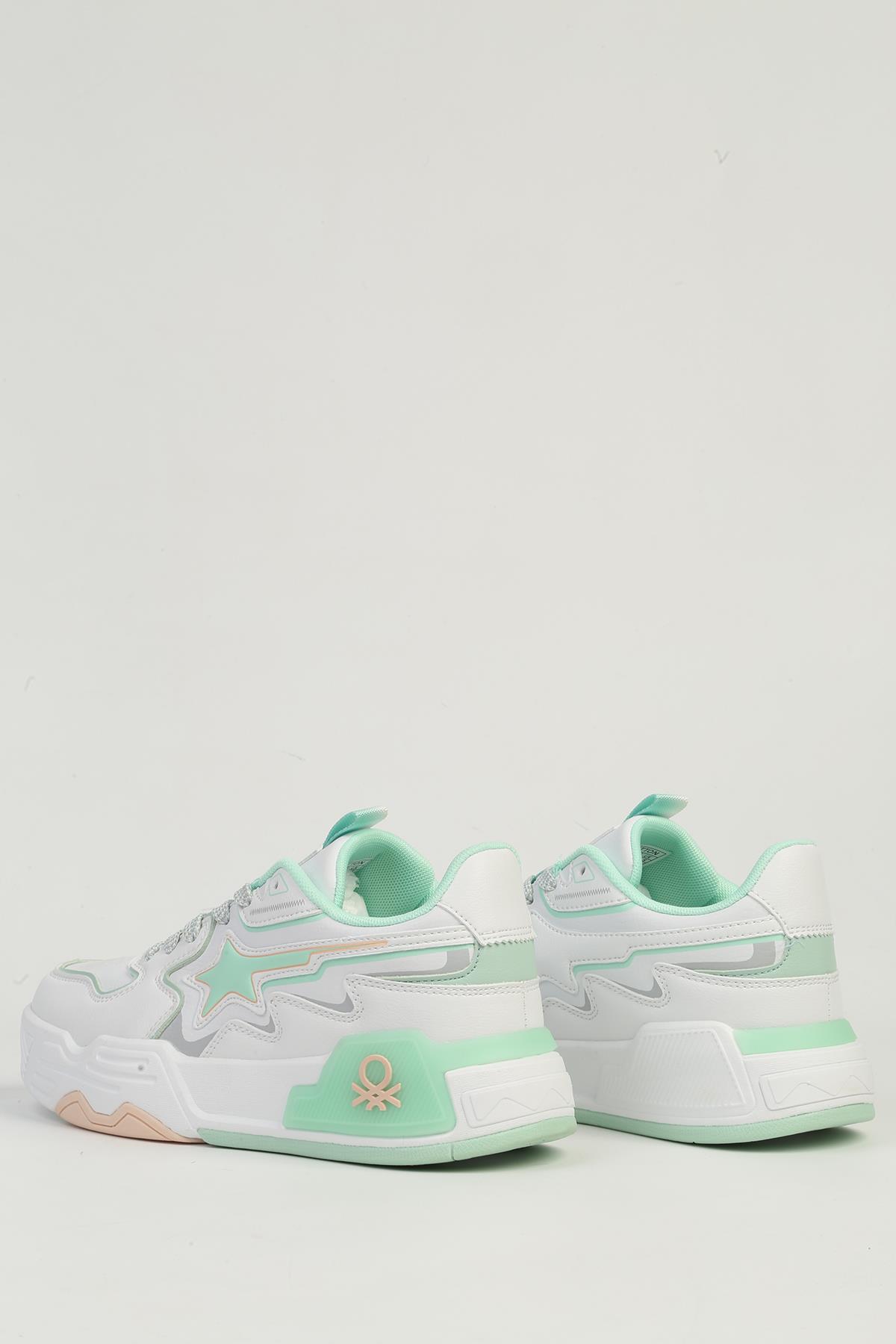 Beyaz Yeşil Kadın Spor Ayakkabı BNI-11512 - Görsel 6