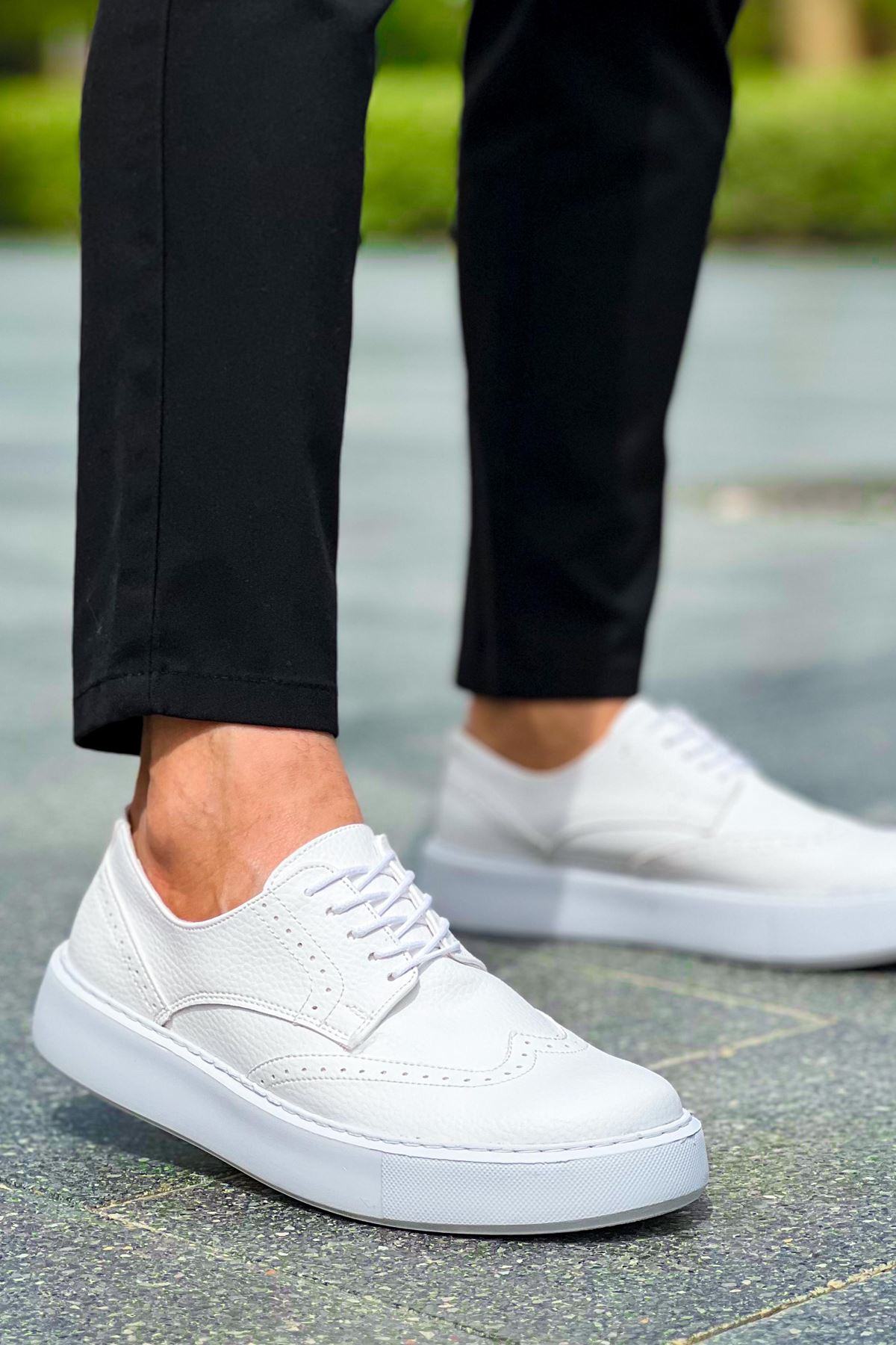 Bağcıklı Erkek Günlük Ayakkabı Beyaz - Görsel 2