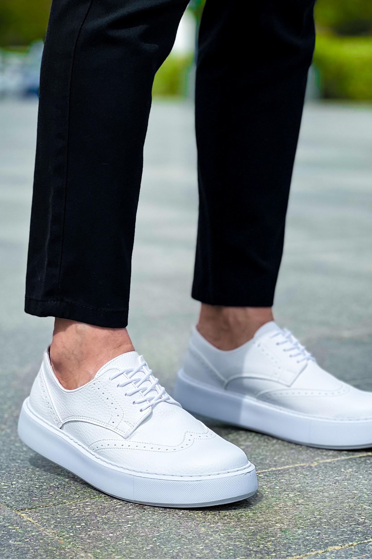 Bağcıklı Erkek Günlük Ayakkabı Beyaz - Görsel 4