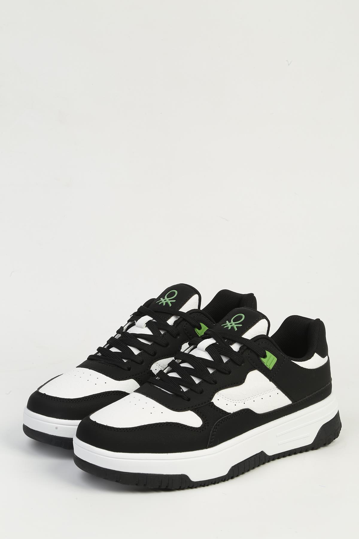 Beyaz Siyah Kadın Spor Ayakkabı İTHAL BNI-11509 - Görsel 5