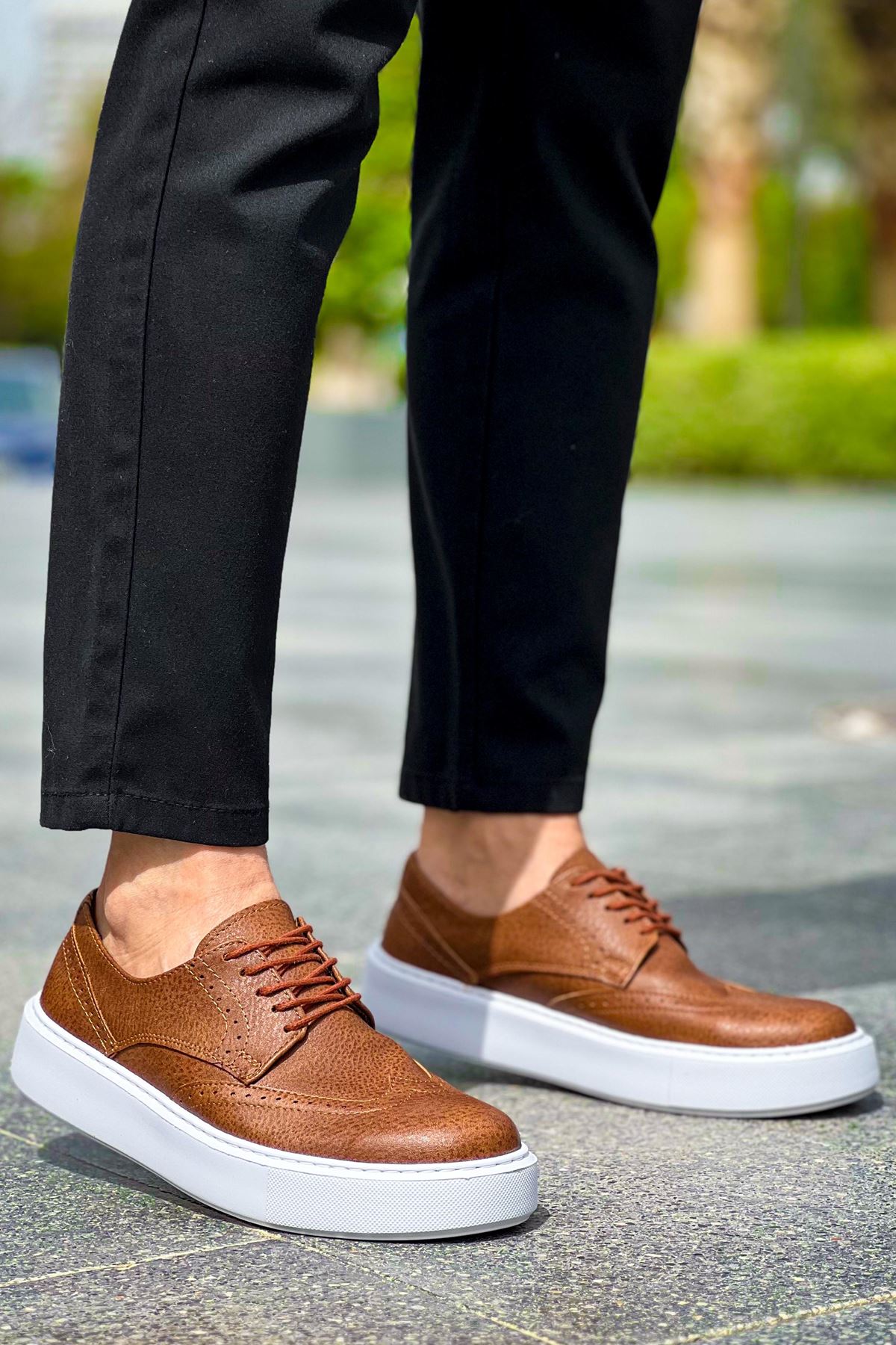 Bağcıklı Erkek Günlük Ayakkabı Taba - Görsel 4