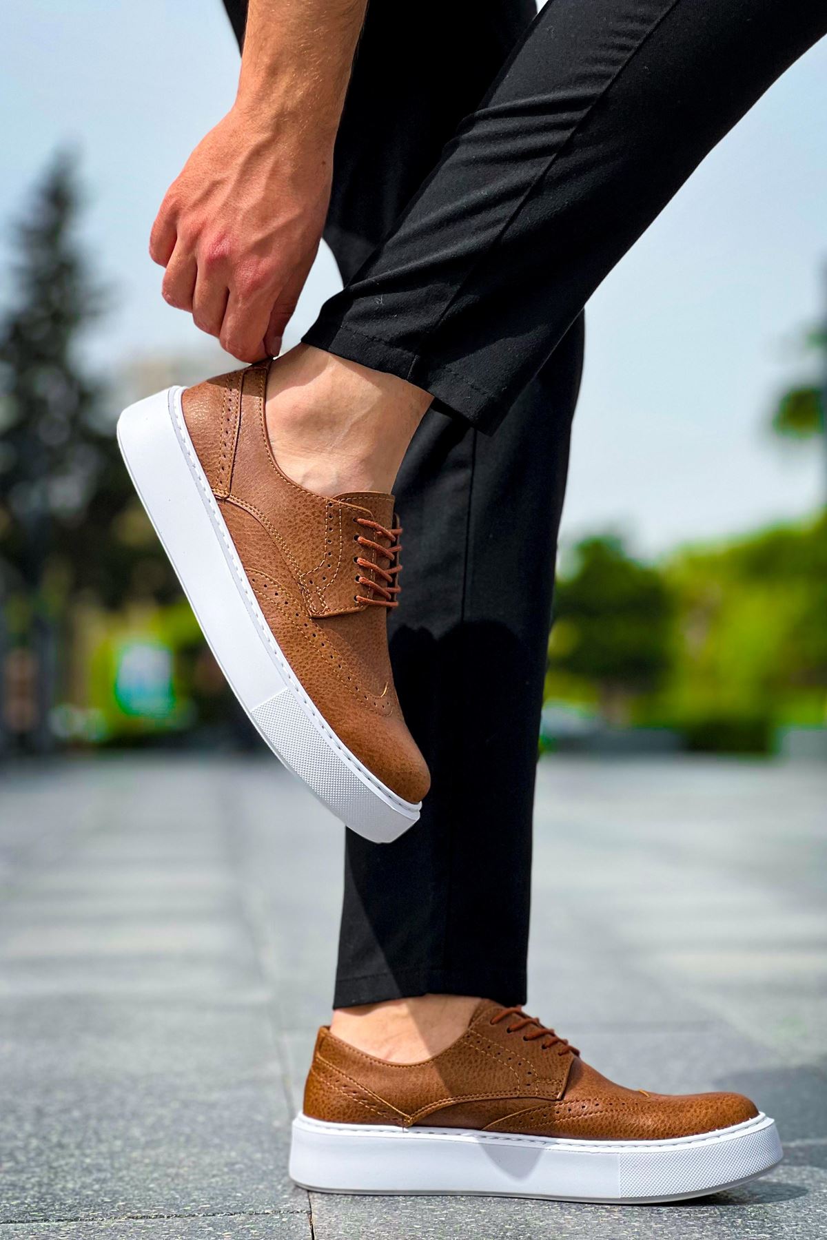 Bağcıklı Erkek Günlük Ayakkabı Taba - Görsel 5