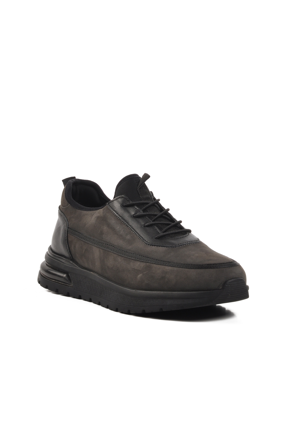 Aspor Gri Nubuk Hakiki Deri Erkek Casual Ayakkabı - Görsel 4