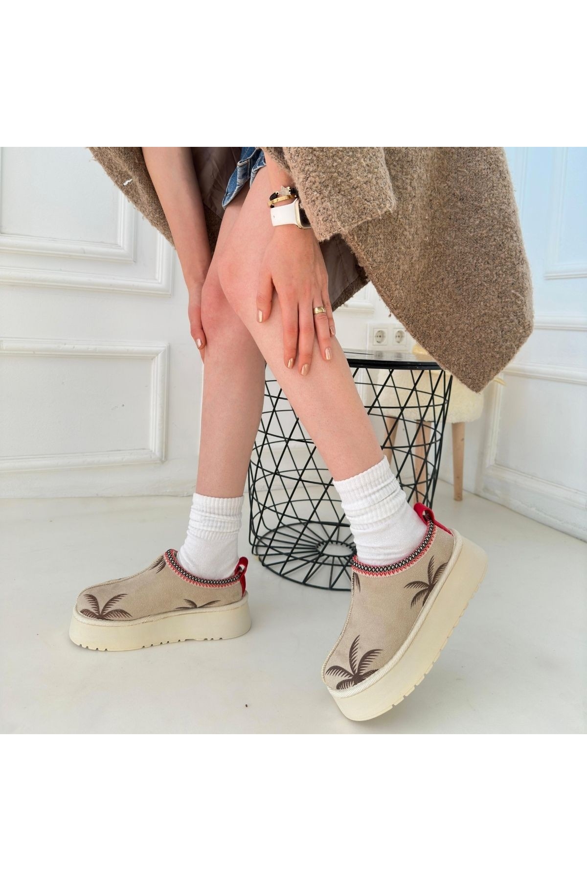 Kadın Bej Süet Bot - Görsel 4