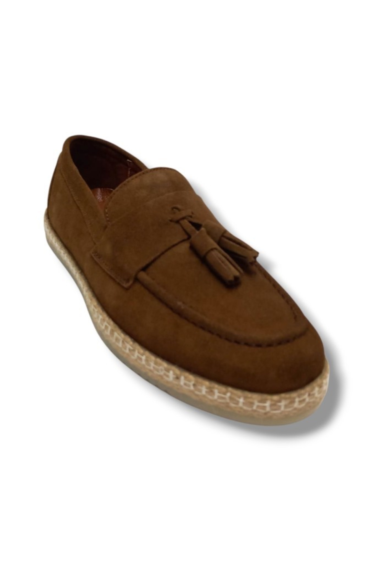 323-25 Hakiki Süet Deri Fiyonk Püsküllü Loafer Erkek Ayakkabı - Görsel 2