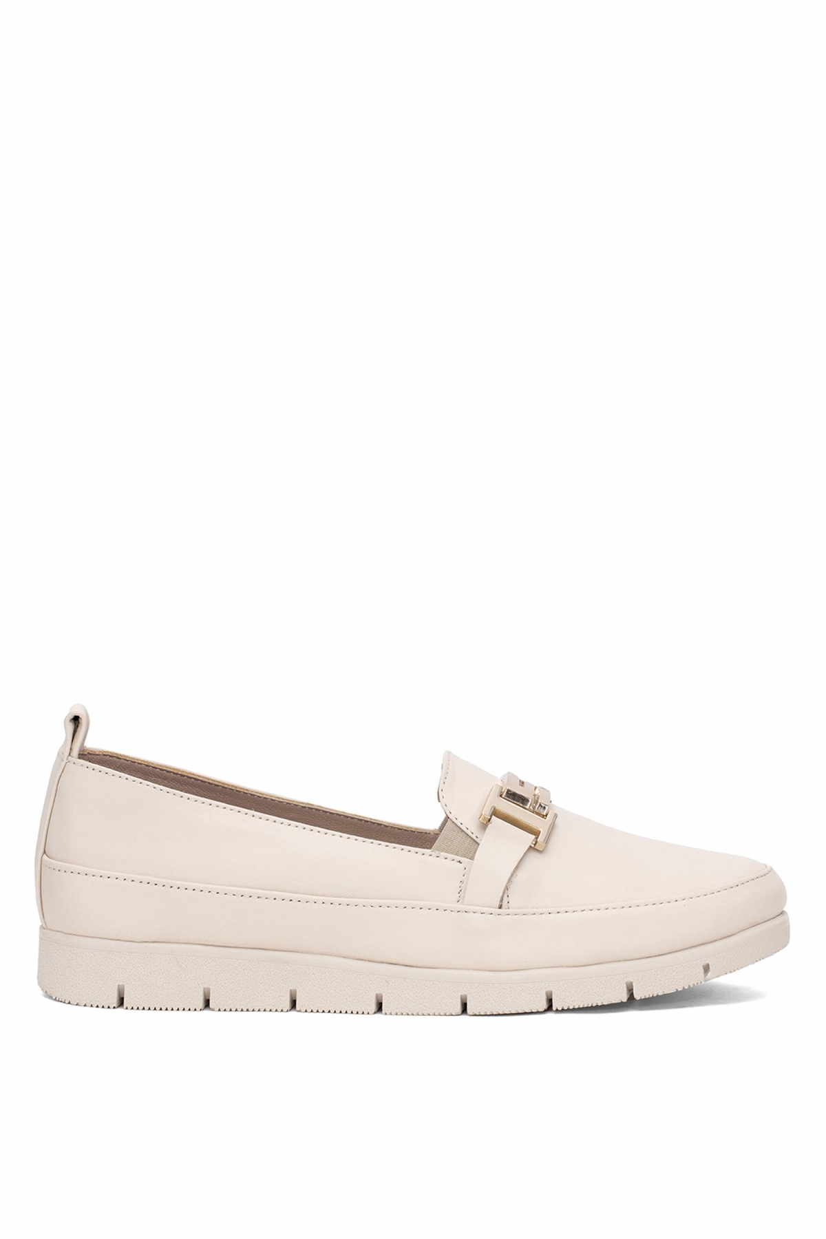 25BY118.2274-5-A Kadın Hakiki Deri Casual Ayakkabı Bej - Görsel 2