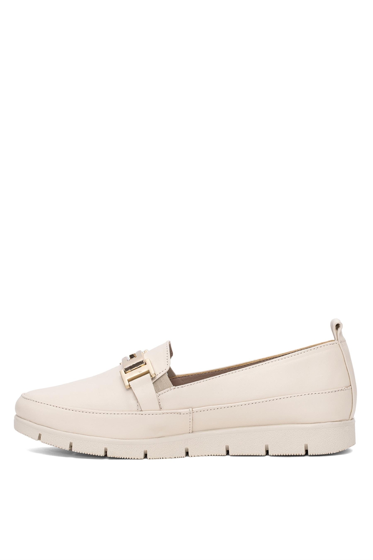 25BY118.2274-5-A Kadın Hakiki Deri Casual Ayakkabı Bej - Görsel 4