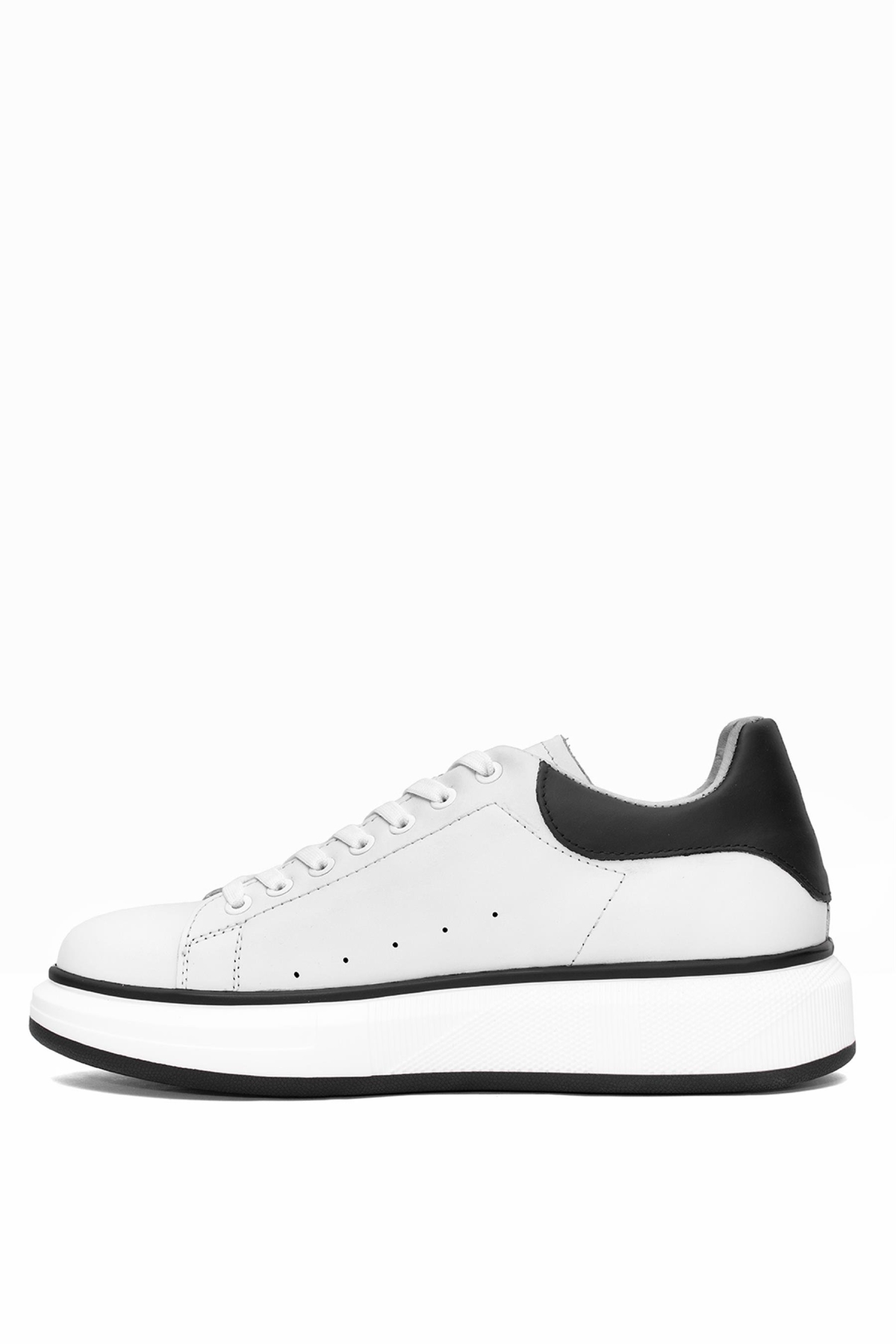 152-21028 Erkek Hakiki Deri Casual Ayakkabı Kırık Beyaz - Görsel 4