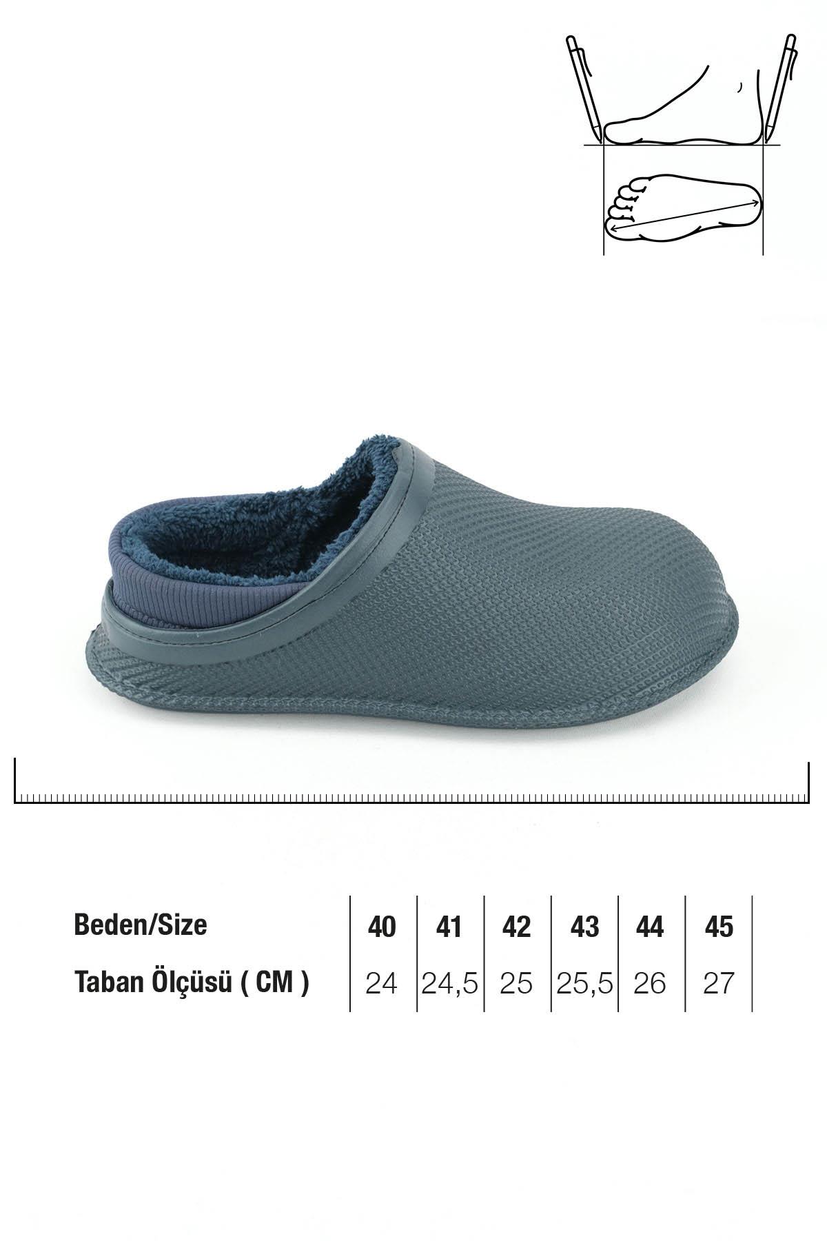 15336 Eva İçi Peluşlu Sessiz Taban Erkek Kışlık Ev Terliği - Görsel 3