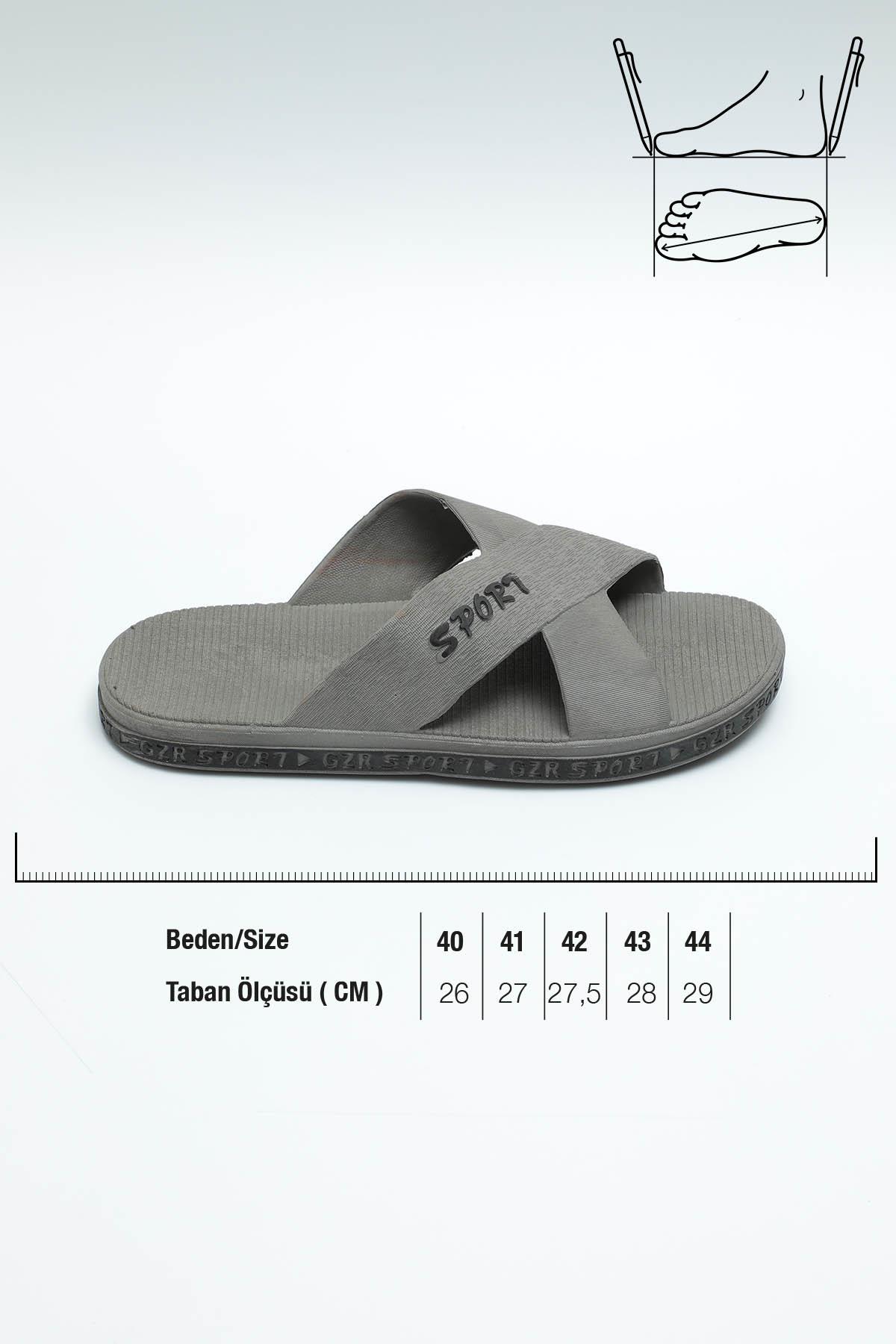 13090 Erkek Kaydırmaz Deniz Plaj Havuz Banyo Günlük Terlik - Görsel 3