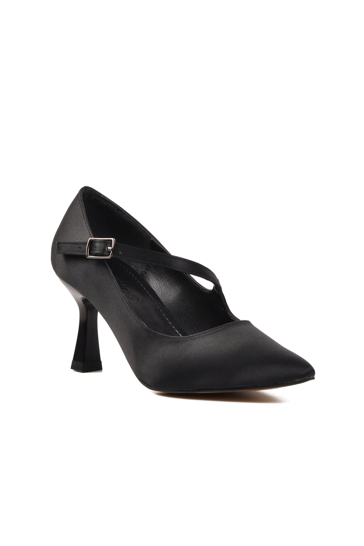 Aspor Siyah Saten Kadın Topuklu Stiletto Ayakkabı - Görsel 4