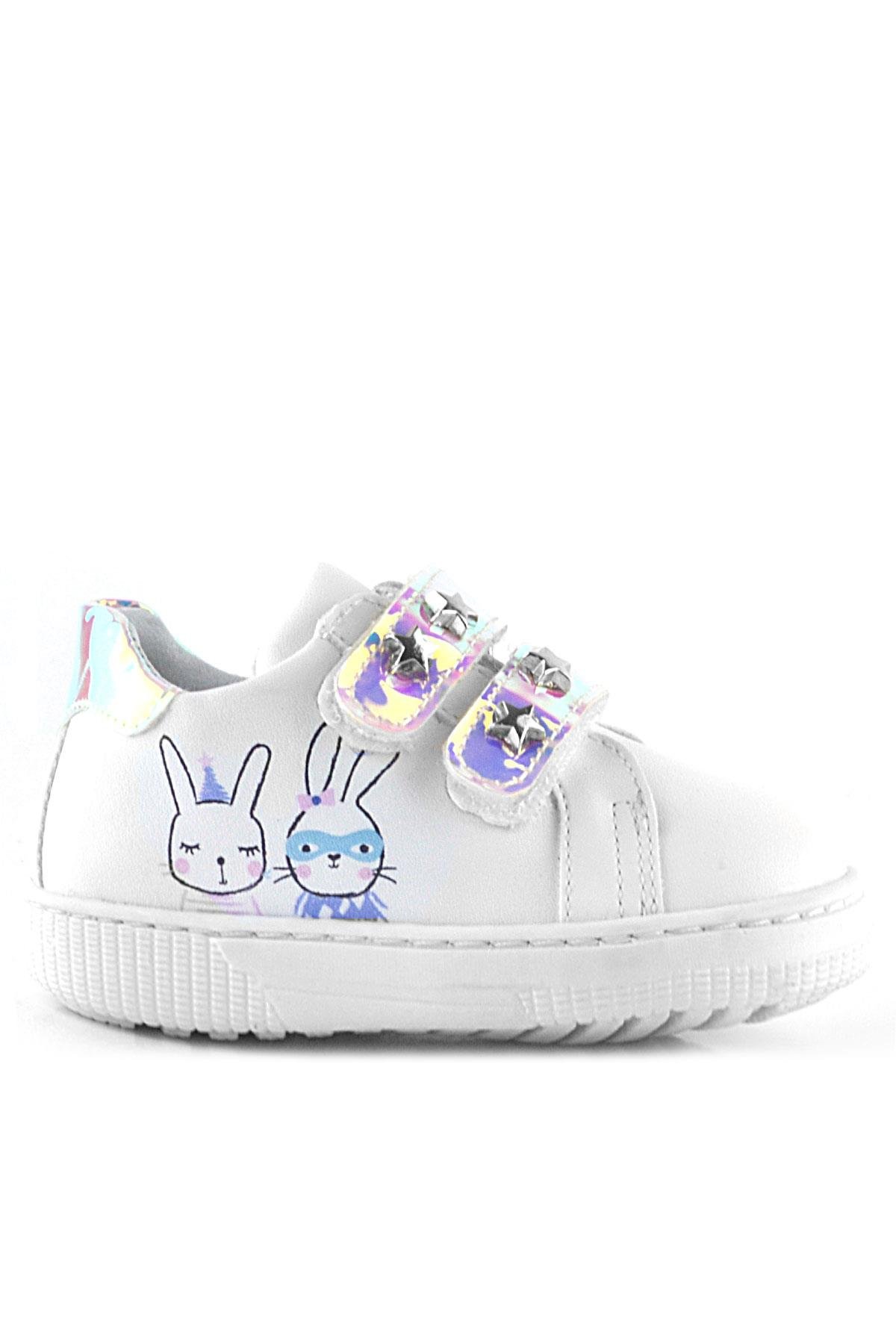 Artico Miclou Beyaz Cırtlı Yıldız Detaylı Kız Bebek Spor Ayakkabı - Görsel 3