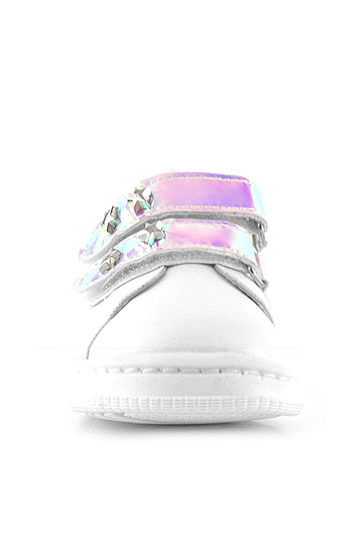 Artico Miclou Beyaz Cırtlı Yıldız Detaylı Kız Bebek Spor Ayakkabı - Görsel 4