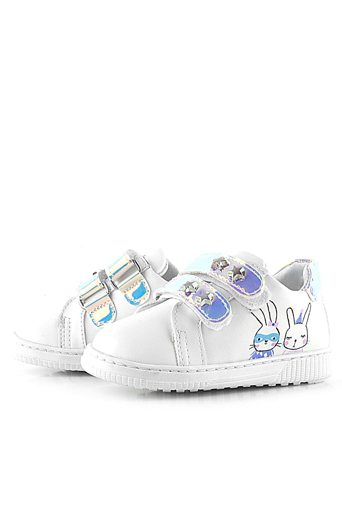 Artico Miclou Beyaz Cırtlı Yıldız Detaylı Kız Bebek Spor Ayakkabı - Görsel 6