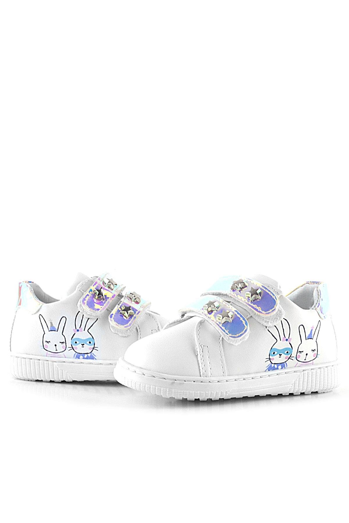 Artico Miclou Beyaz Cırtlı Yıldız Detaylı Kız Bebek Spor Ayakkabı - Görsel 8