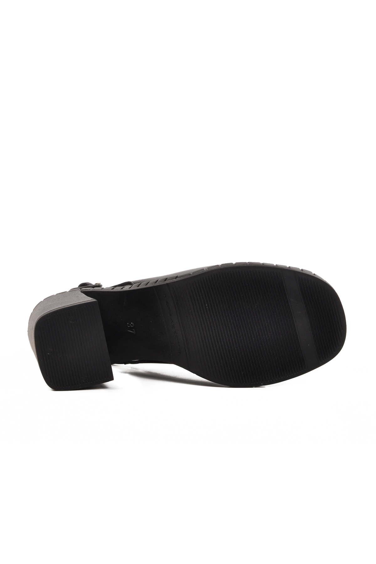 Siyah Hakiki Deri Kadın Topuklu Sandalet 2511902Y Z - Görsel 6