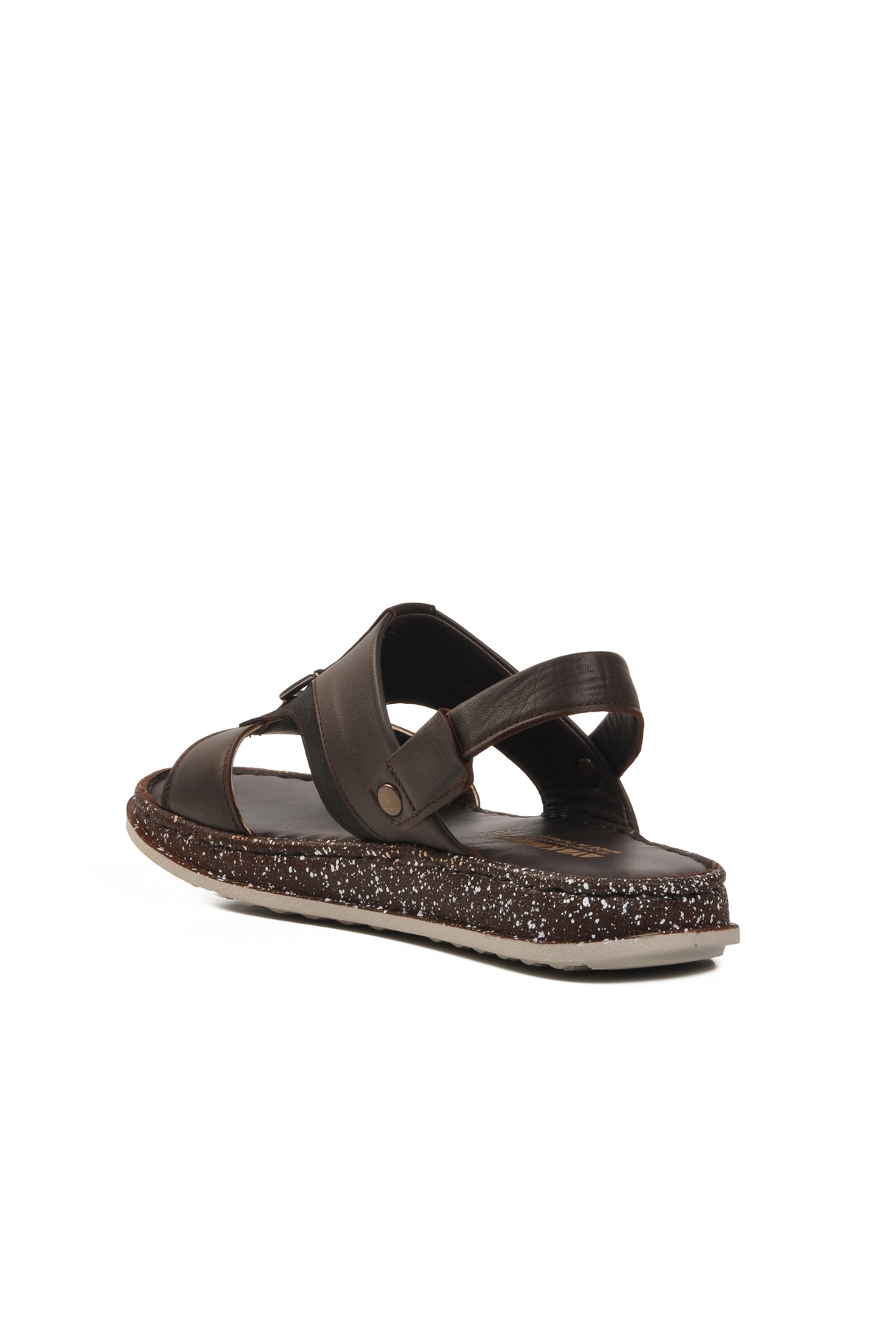 Kahve Hakiki Deri Erkek Sandalet 2050 M - Görsel 5