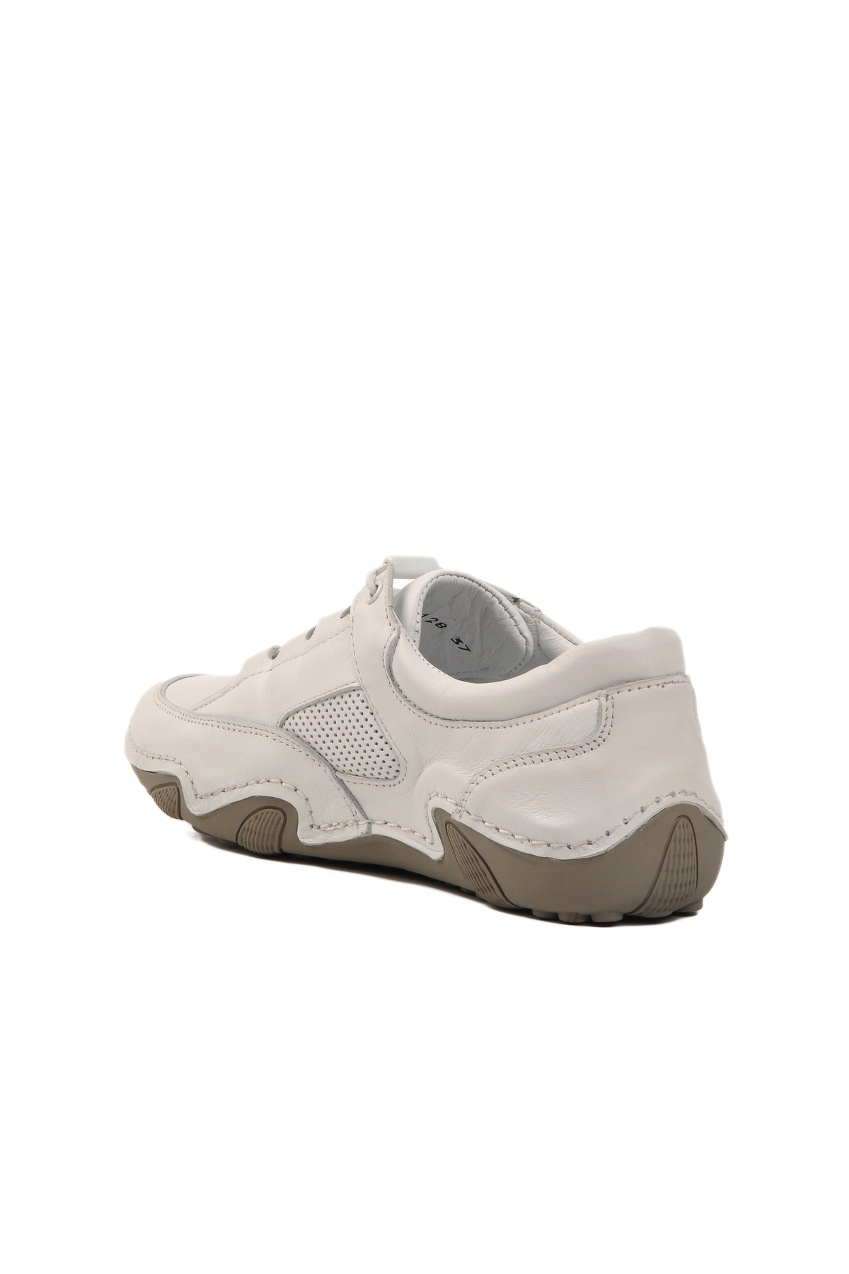 Beyaz Hakiki Deri Kadın Casual Ayakkabı 128 Z - Görsel 5